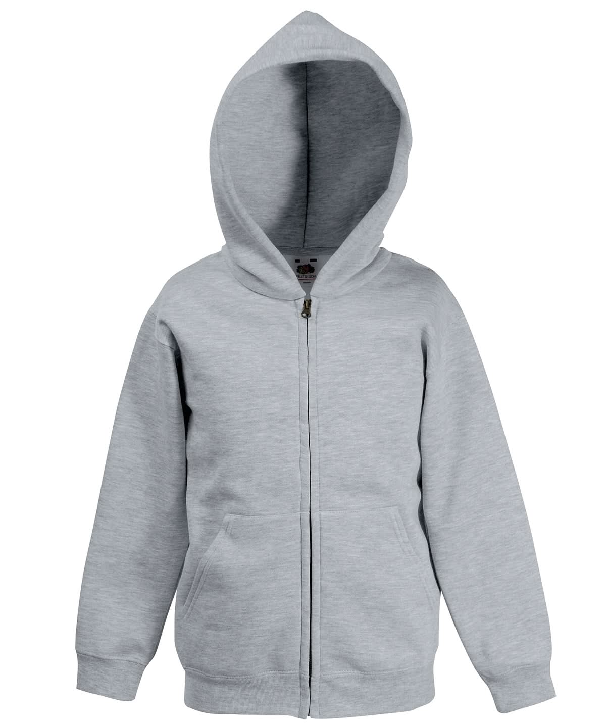 Fruit of the Loom Fruit Of The Loom Kids Classic Hooded Sweatshirt Jacket SS225 - Heather Grey - Customisable Jackets