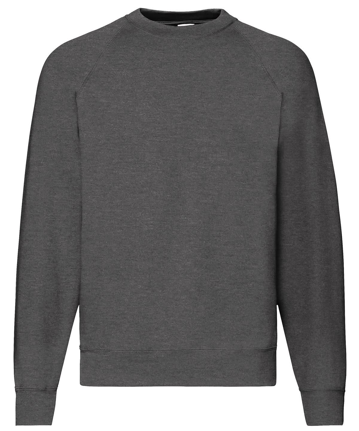 Fruit of the Loom Classic 8020 Raglan Sweatshirt SS270 - Dark Heather Grey - Customisable Sweatshirts