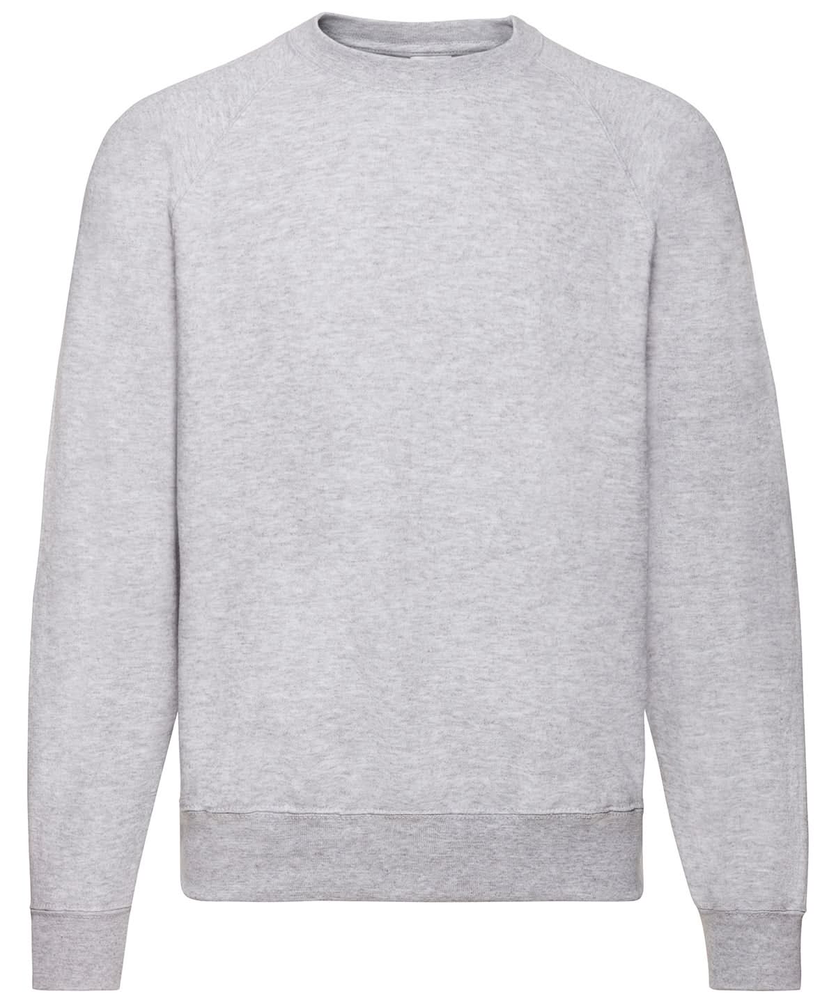 Fruit of the Loom Classic 8020 Raglan Sweatshirt SS270 - Heather Grey - Customisable Sweatshirts
