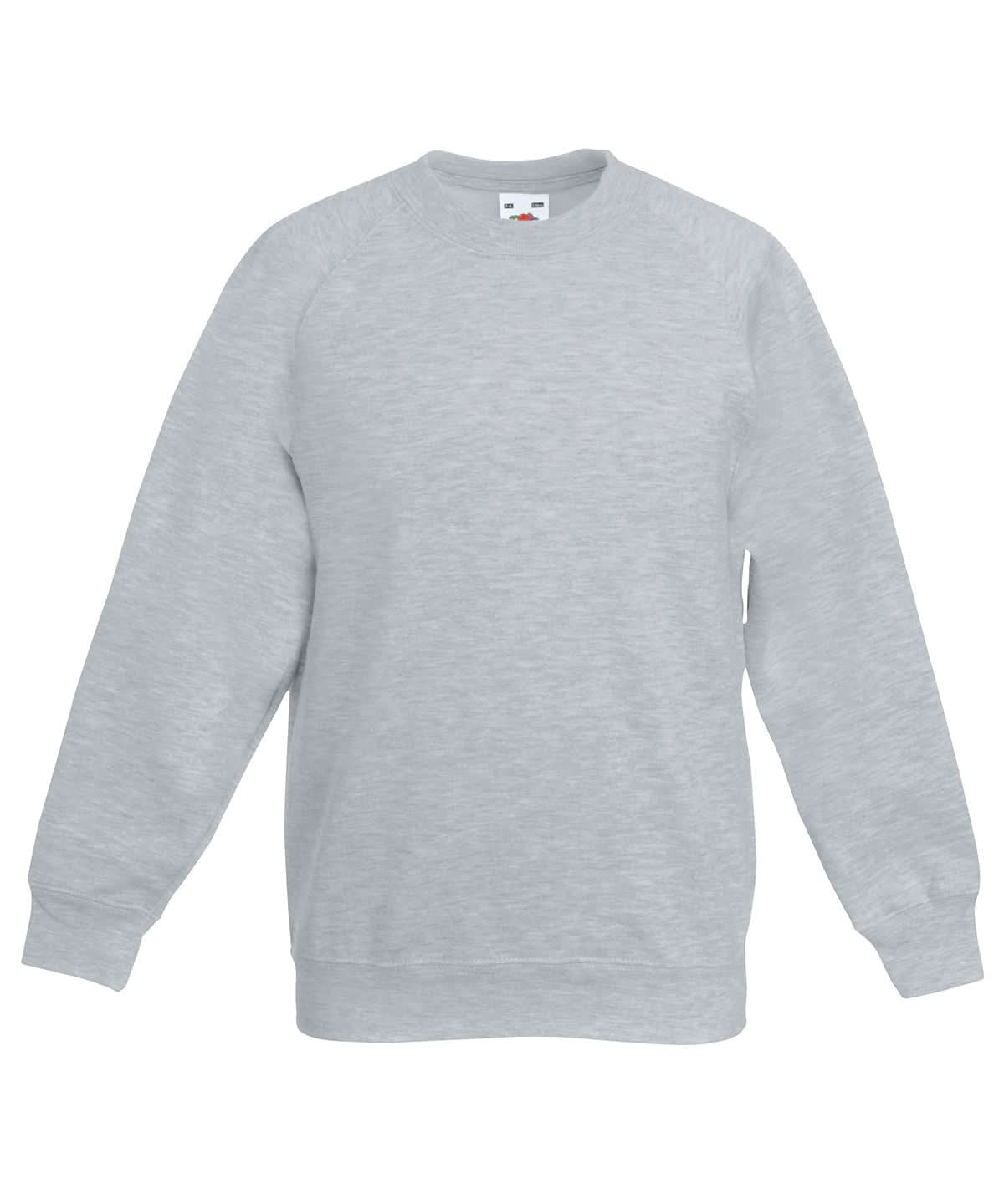 Fruit of the Loom Fruit Of The Loom Kids Classic Raglan Sweatshirt SS271 - Heather Grey - Customisable Sweatshirts