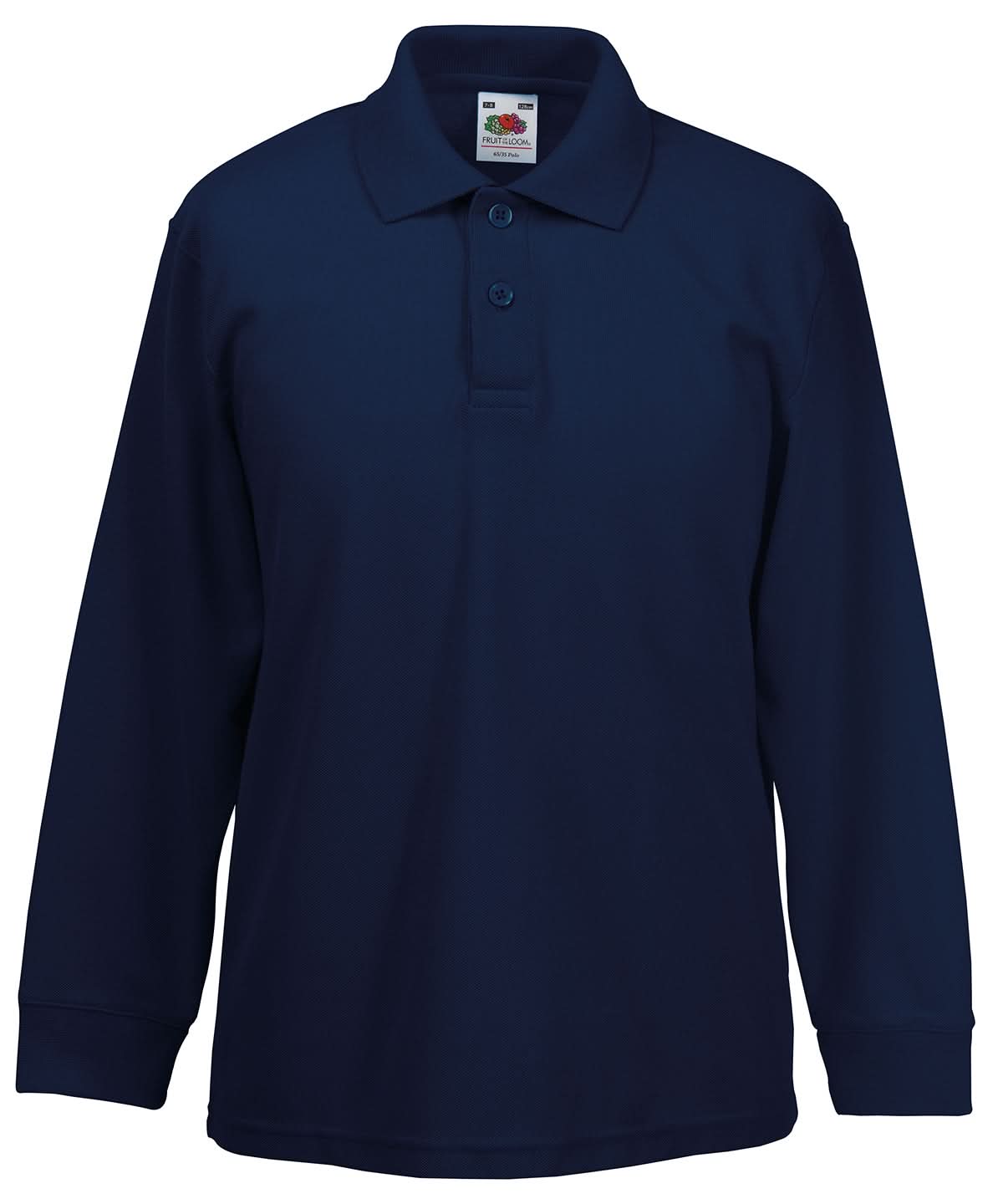 Fruit of the Loom Fruit Of The Loom Kids Long Sleeve 6535 Polo SS320 - Deep Navy - Customisable Polos