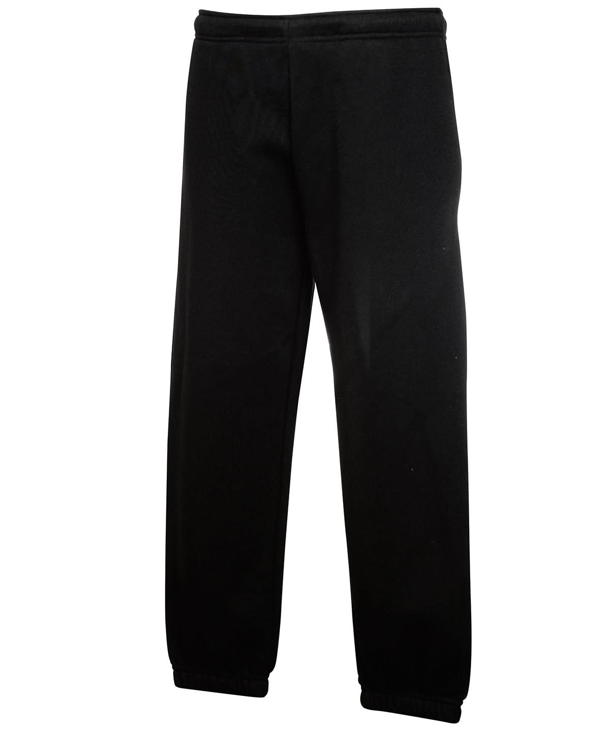 Fruit of the Loom Fruit Of The Loom Kids Classic Elasticated Cuff Jog Pants SS323 - Black - Customisable Shorts