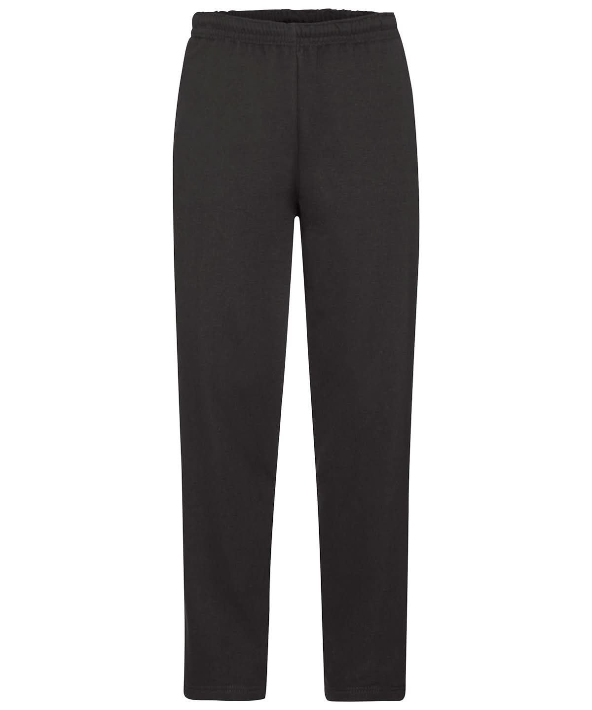 Fruit of the Loom Classic 8020 Open Leg Sweatpants SS324 - Black - Customisable Shorts