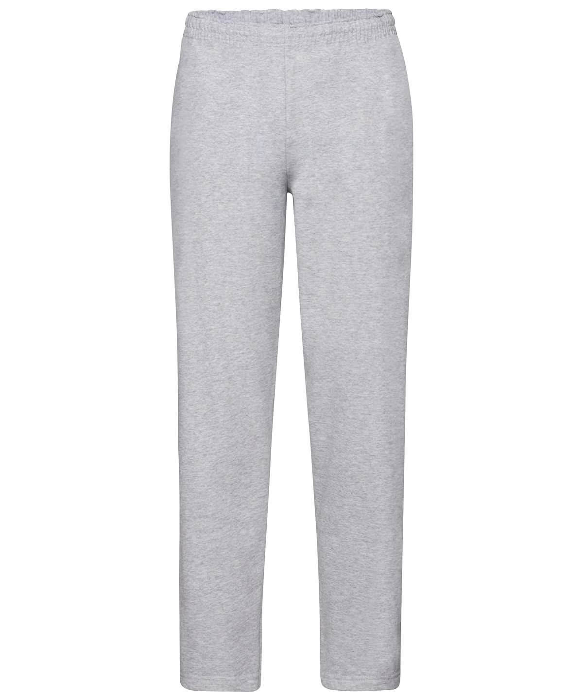 Fruit of the Loom Classic 8020 Open Leg Sweatpants SS324 - Heather Grey - Customisable Shorts