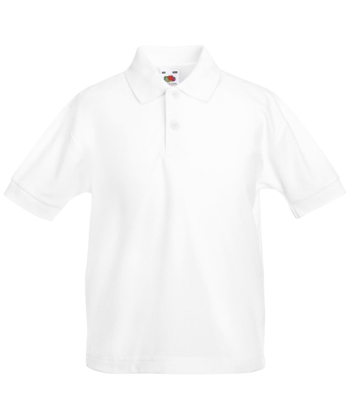 Fruit of the Loom Fruit Of The Loom Kids 6535 Piqu Polo SS417 - White - Customisable Polos