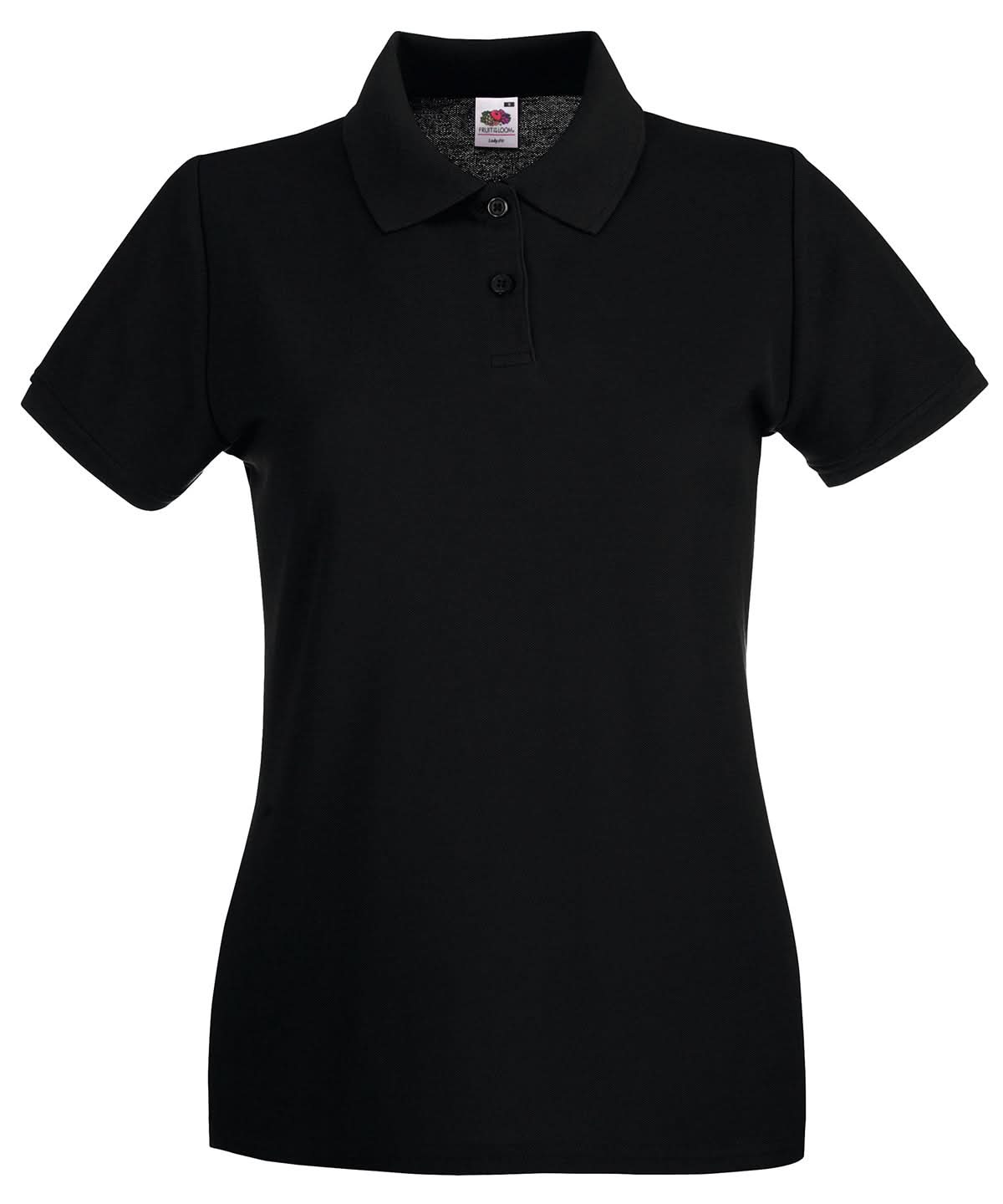 Fruit of the Loom Fruit Of The Loom Ladies Premium Polo Shirt SS505 - Black - Customisable Polos
