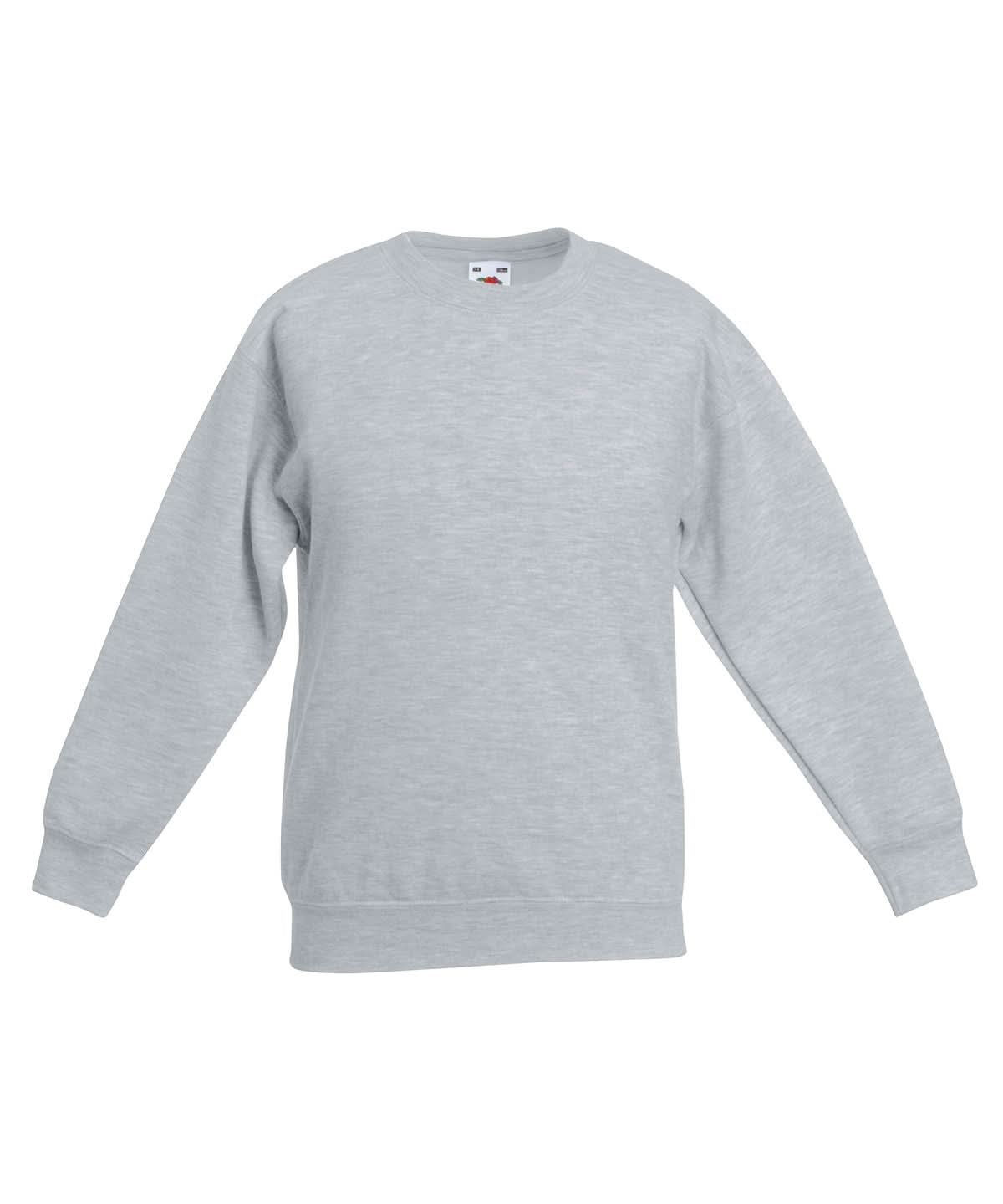 Fruit of the Loom Fruit Of The Loom Kids Premium Set In Sweatshirt SS801 - Heather Grey - Customisable Sweatshirts
