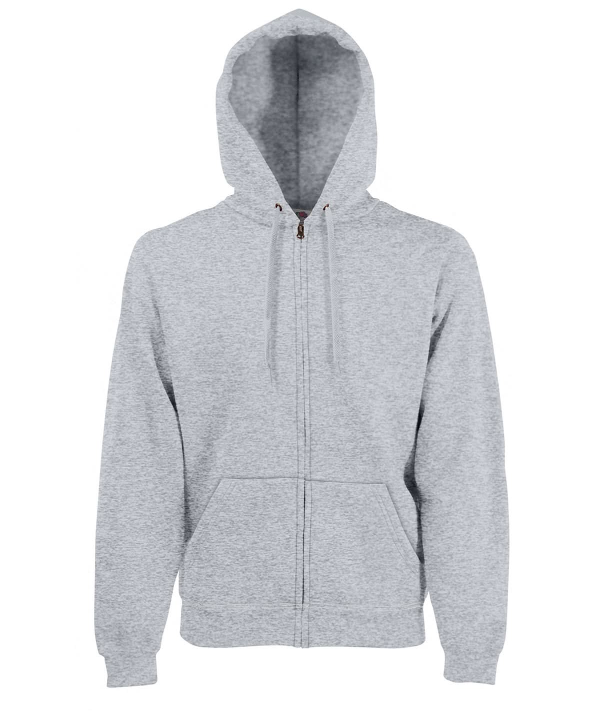 Fruit of the Loom Fruit Of The Loom Premium 7030 Hooded Sweatshirt Jacket SS822 - Heather Grey - Customisable Jackets