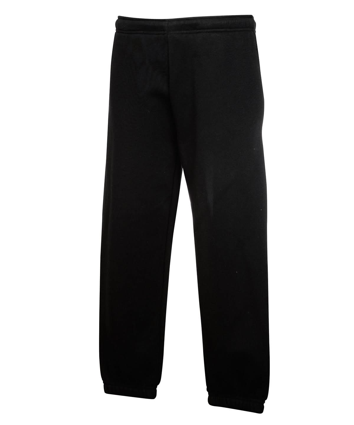 Fruit of the Loom Fruit Of The Loom Kids Premium Elasticated Cuff Jog Pants SS823 - Black - Customisable Shorts