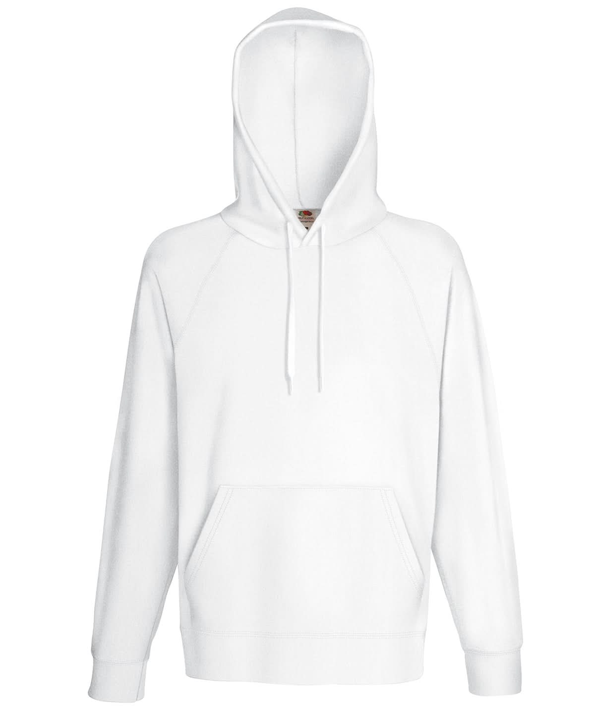 Fruit of the Loom Fruit Of The Loom Lightweight Hooded Sweatshirt SS925 - White - Customisable Sweatshirts