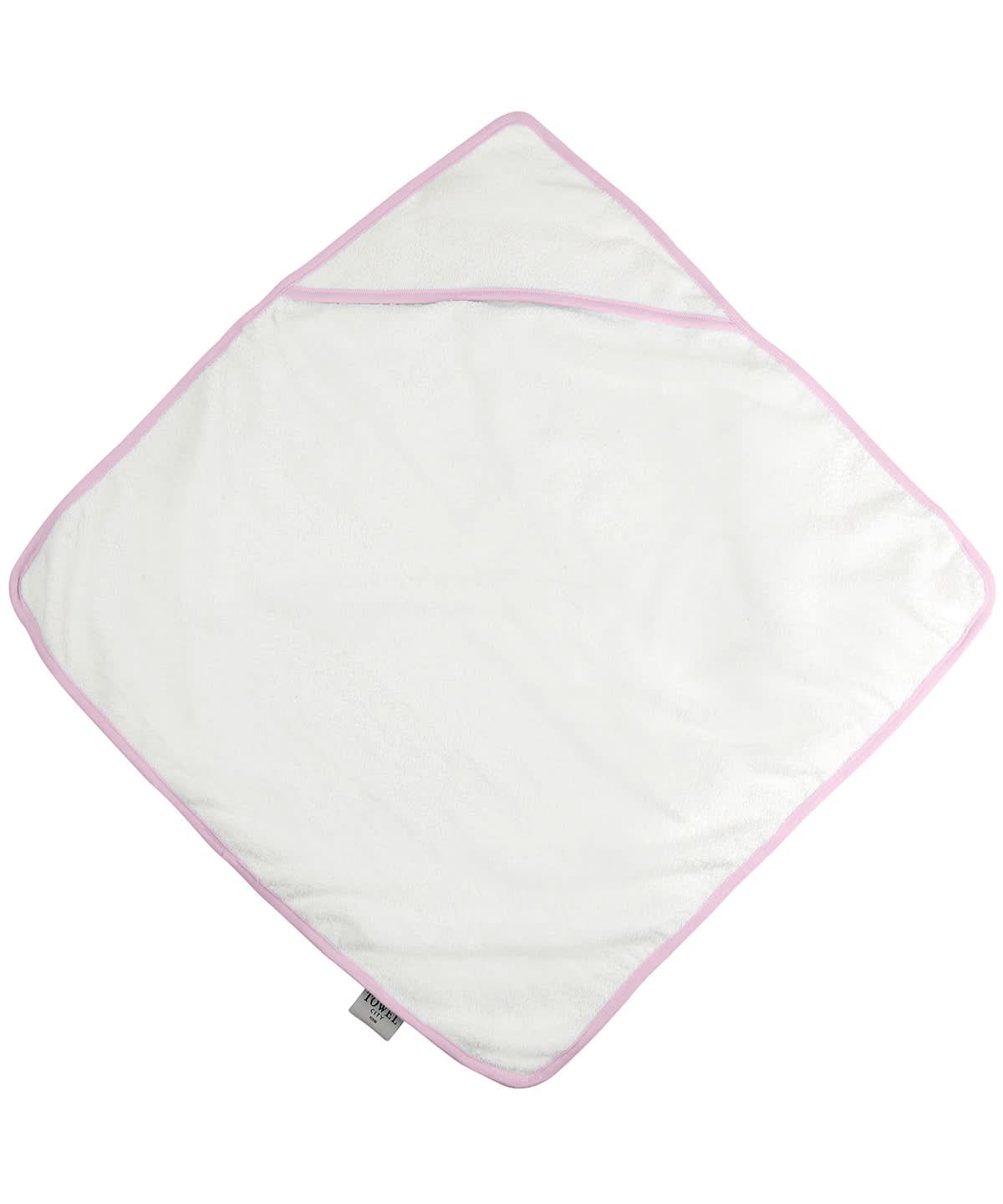 Towel City Babies hooded towel TC036 - White Pink One size - Customisable Towels