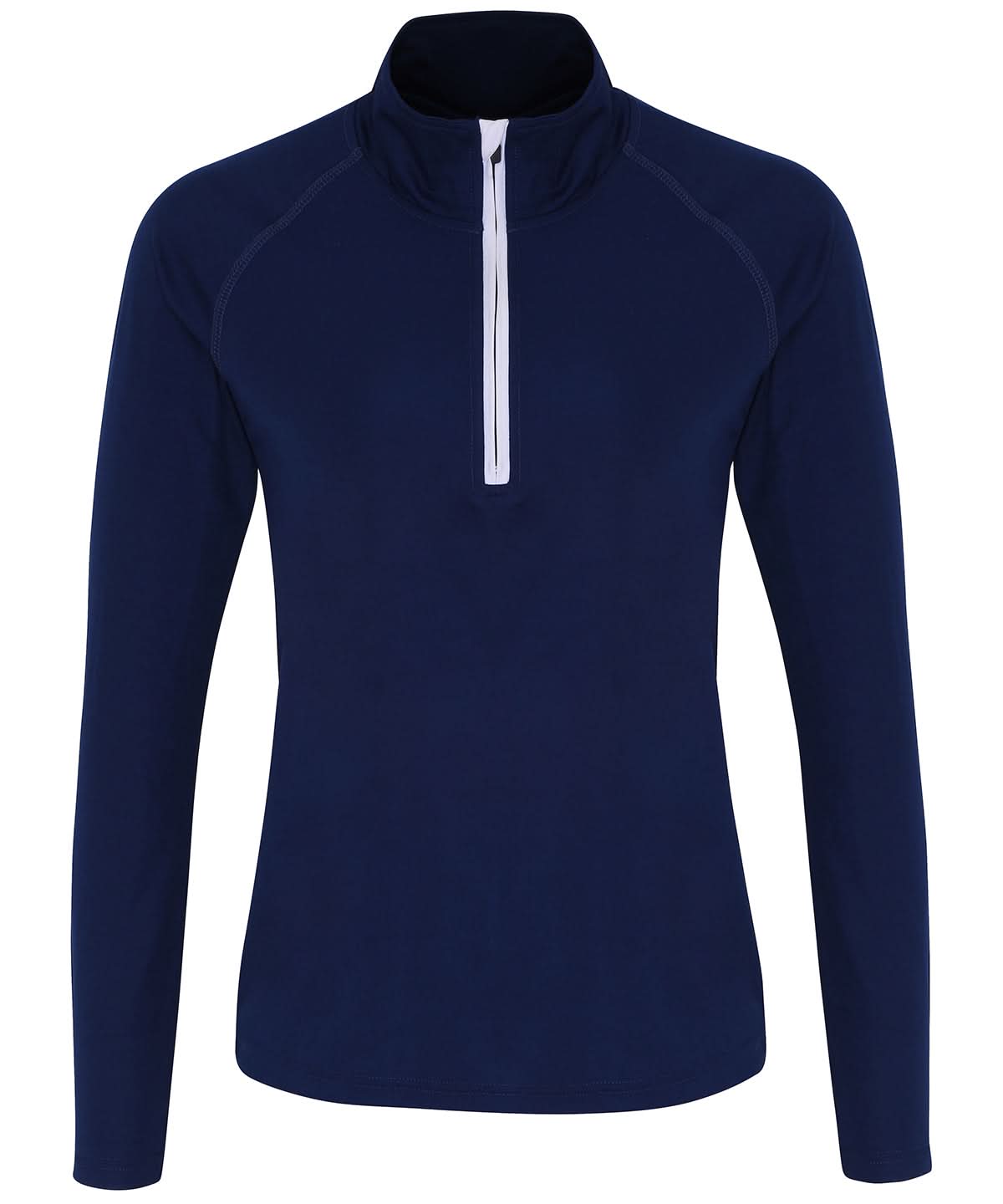TriDri Tridri WomenS Long Sleeve Performance Zip TR120 - Navy White - Customisable Sports Overtops