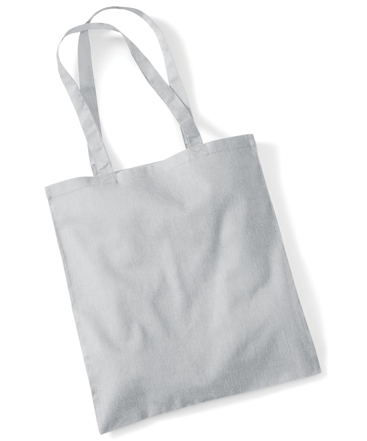 Westford Mill Bag For Life Long Handles WM101 - Light Grey One size - Customisable Bags