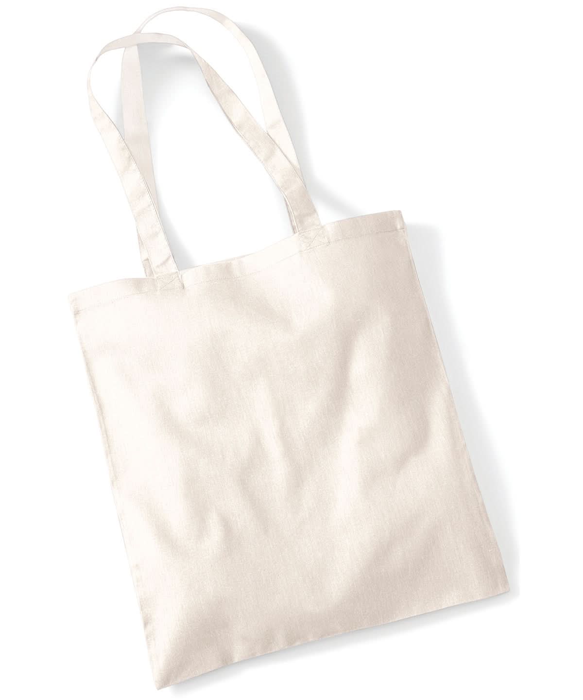 Westford Mill Bag For Life Long Handles WM101 - Natural One size - Customisable Bags