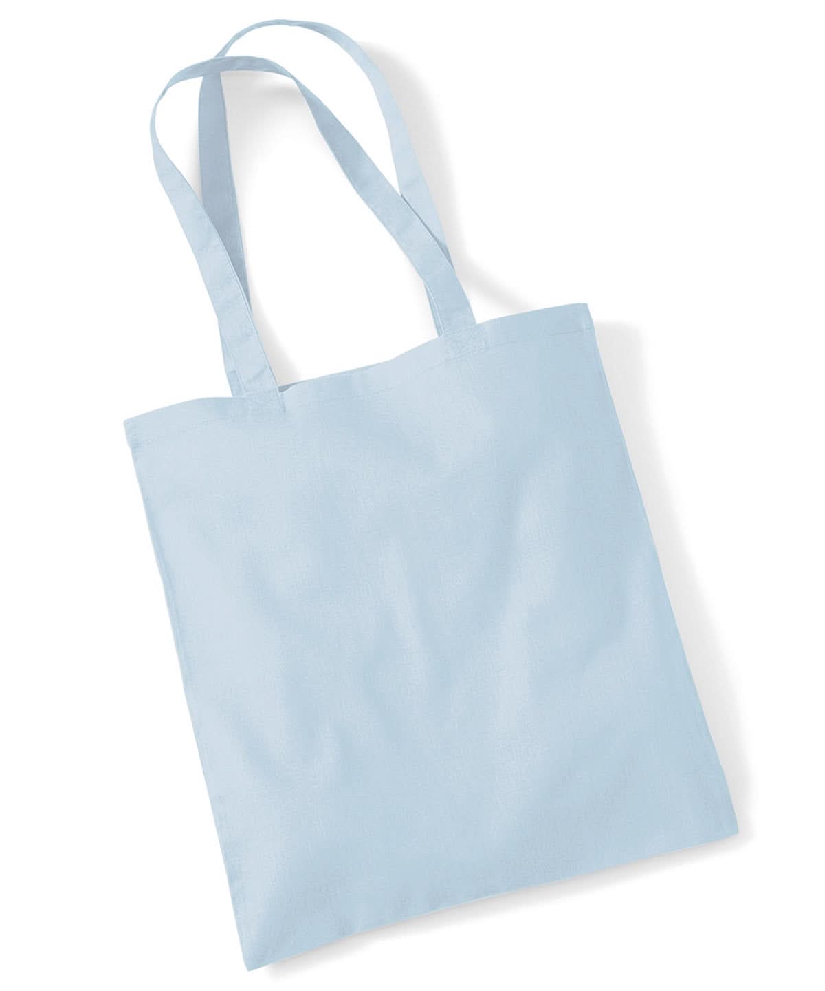 Westford Mill Bag For Life Long Handles WM101 - Pastel Blue One size - Customisable Bags