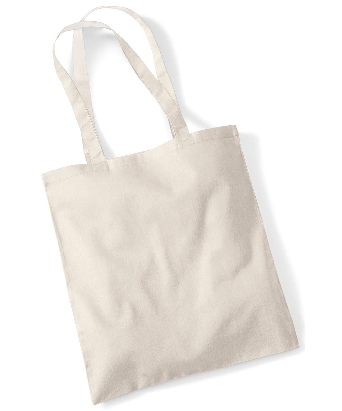 Westford Mill Bag For Life Long Handles WM101 - Sand One size - Customisable Bags