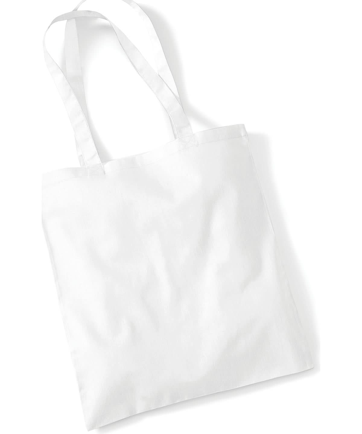 Westford Mill Bag For Life Long Handles WM101 - White One size - Customisable Bags