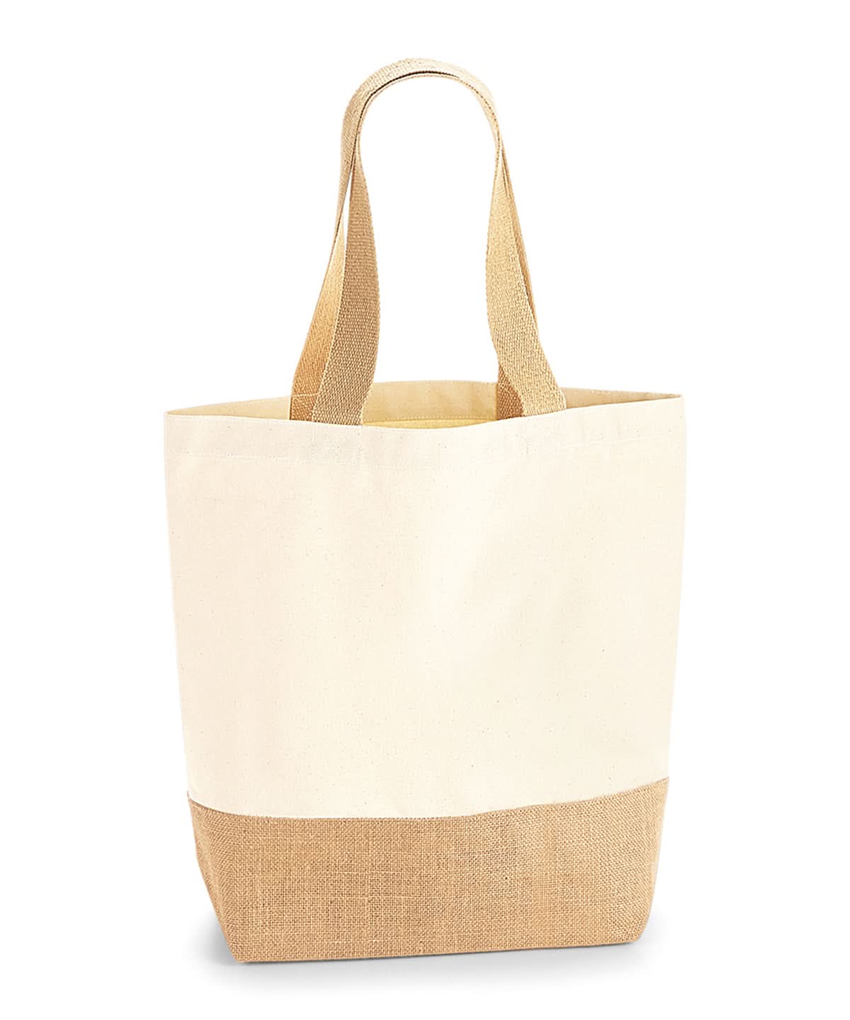 Westford Mill Jute Base Canvas Shopper WM450 - Natural One size - Customisable Bags