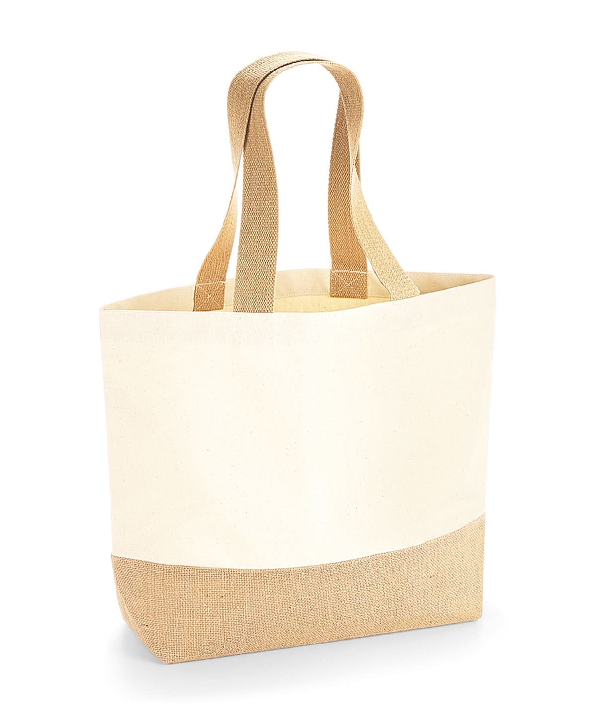 Westford Mill Jute Base Canvas Tote WM451 - Natural One size - Customisable Bags
