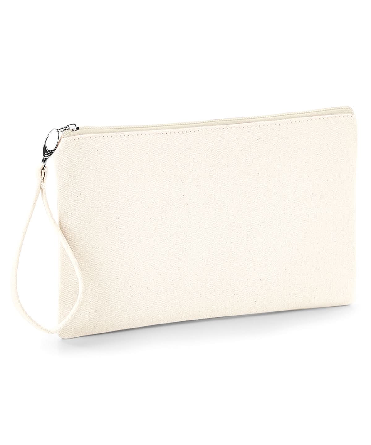 Westford Mill Canvas Wristlet Pouch WM520 - Natural Natural One size - Customisable Bags