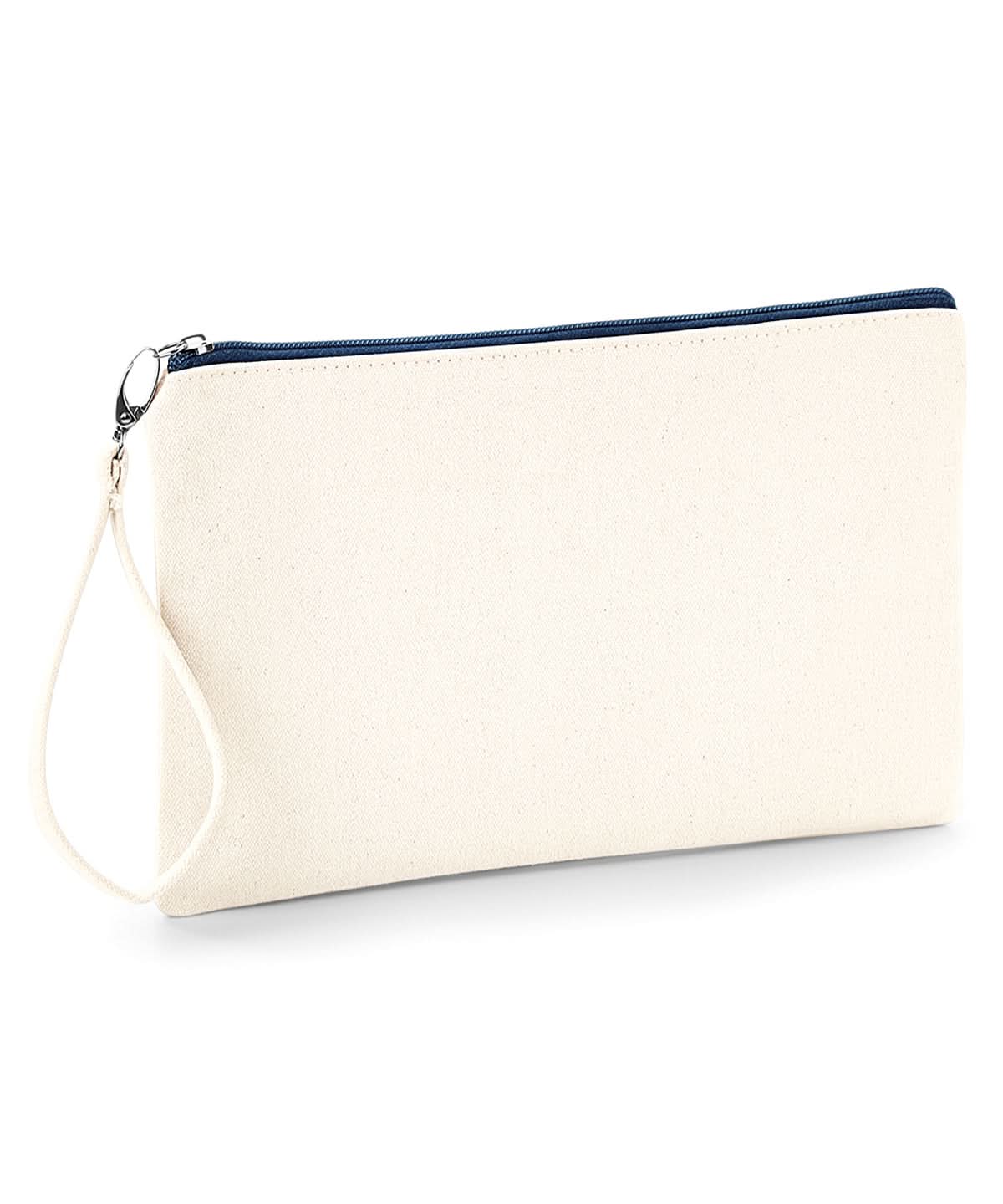 Westford Mill Canvas Wristlet Pouch WM520 - Natural Navy One size - Customisable Bags