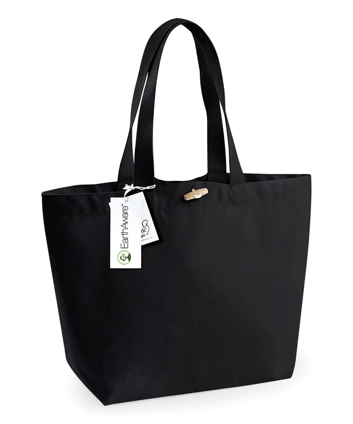 Westford Mill Earthaware Organic Marina Tote WM850 - Black One size - Customisable Bags