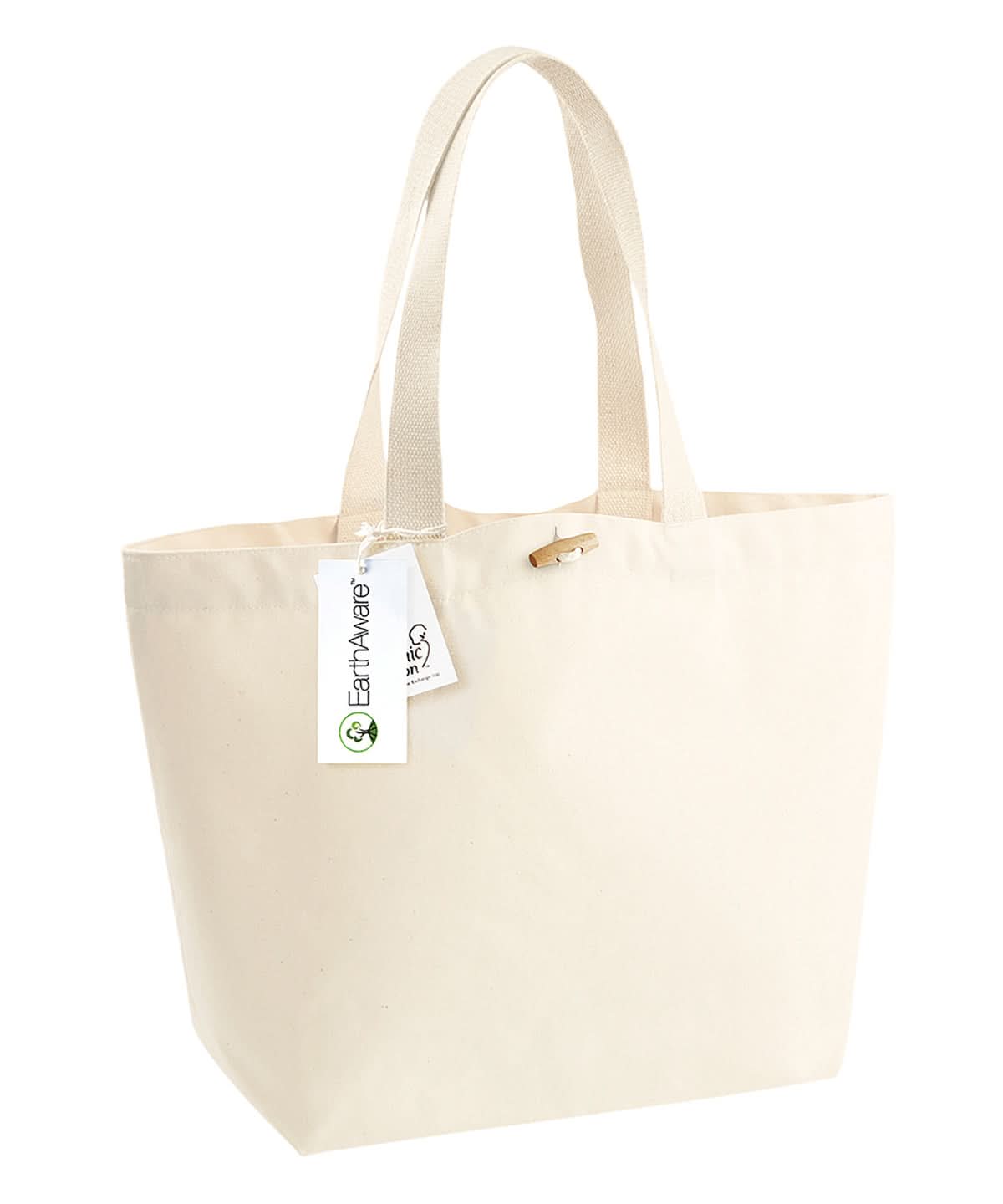 Westford Mill Earthaware Organic Marina Tote WM850 - Natural One size - Customisable Bags