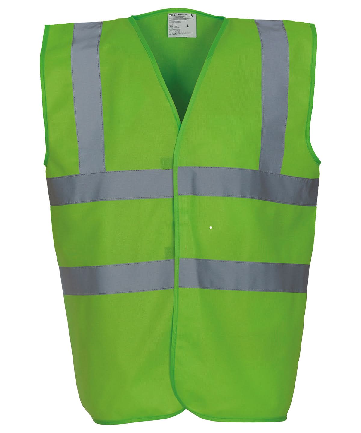Yoko Hi vis 2 band and braces waistcoat HVW100 Lime YK001 - Lime - Customisable HV Vest