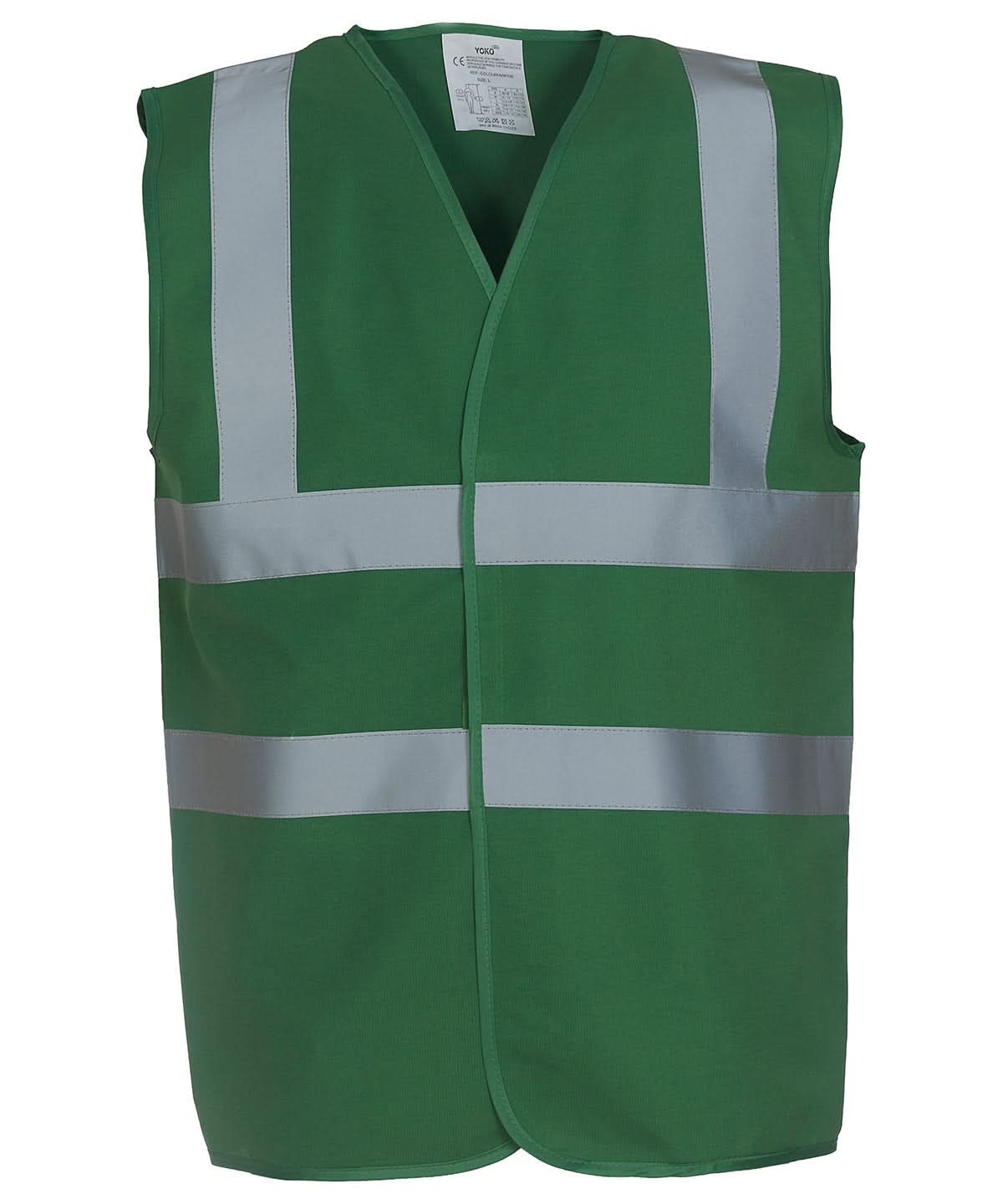 Yoko Hi vis 2 band and braces waistcoat HVW100 Paramedic Green YK001 - Paramedic Green - Customisable HV Vest