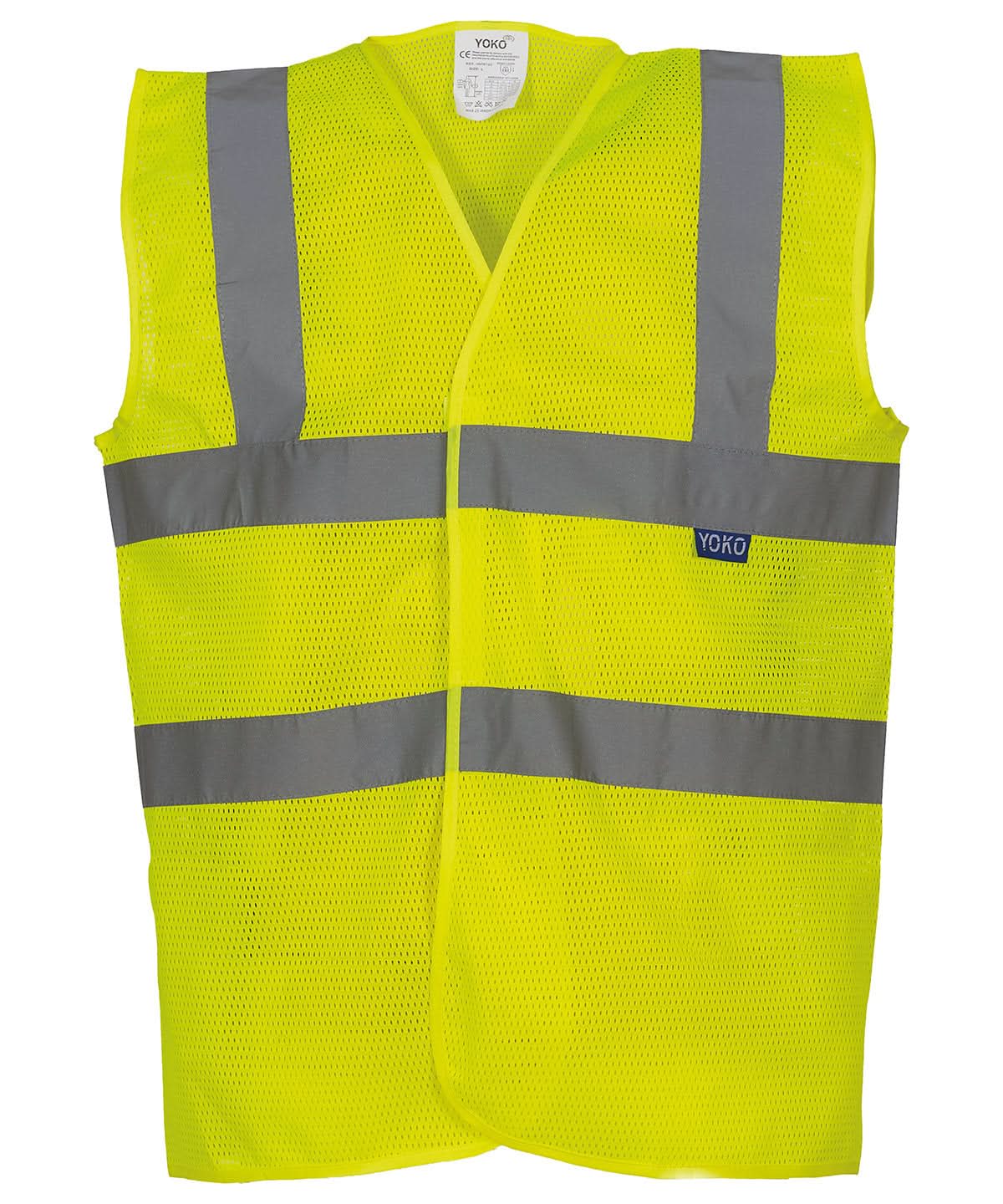 Yoko Top Cool Open Mesh 2 Band And Braces Waistcoat Hvw120 YK006 - Yellow - Customisable HV Vest