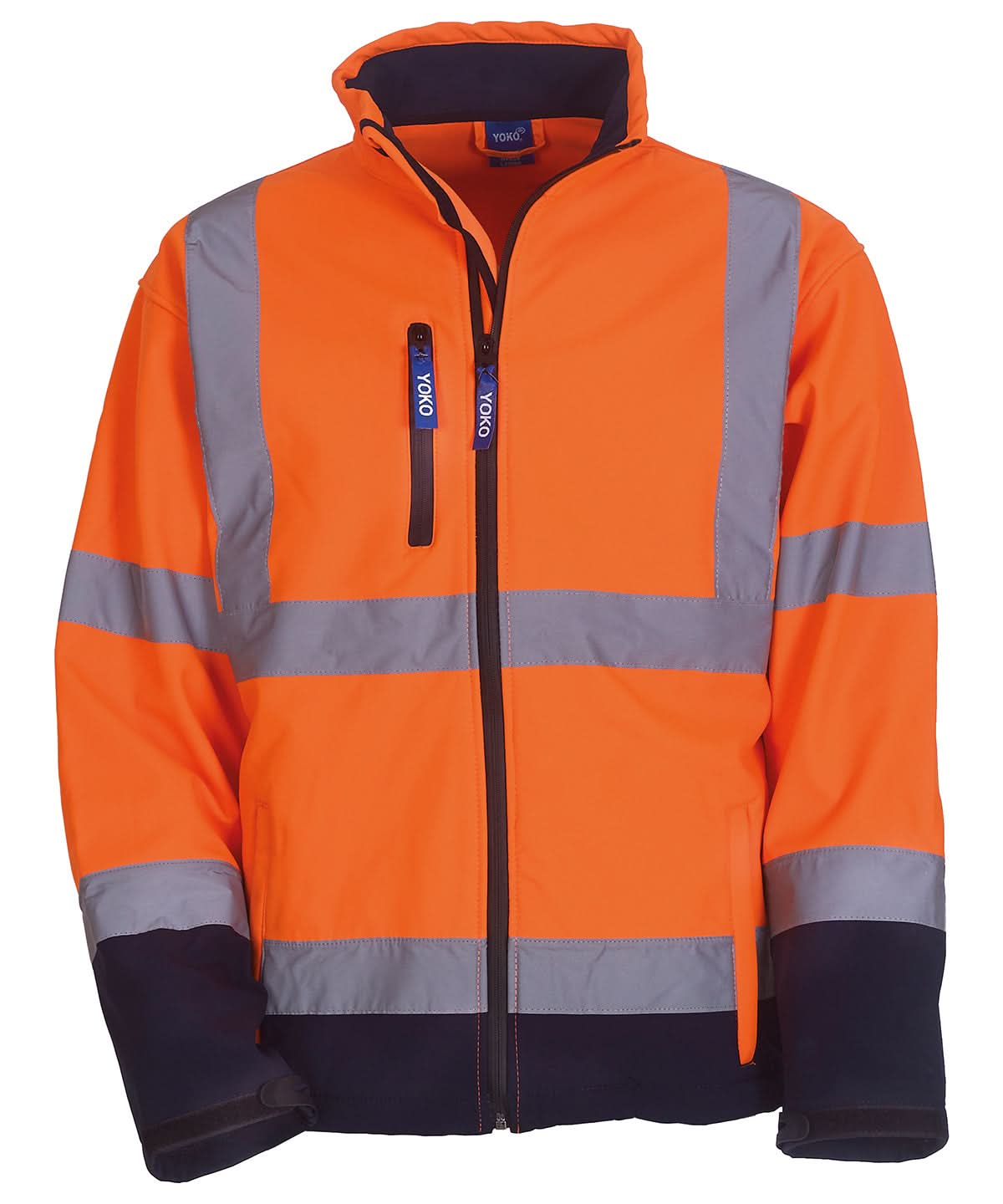Yoko HV Softshell Jacket Hvk09 YK040 - Orange Navy - Customisable Softshell Jacket