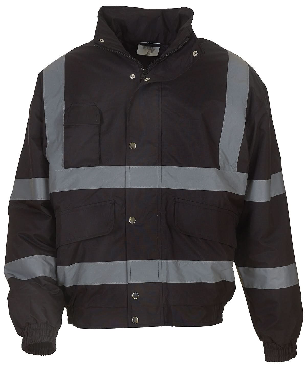 Yoko HV Classic Bomber Jacket Hvp211 YK043 - Black - Customisable Jackets