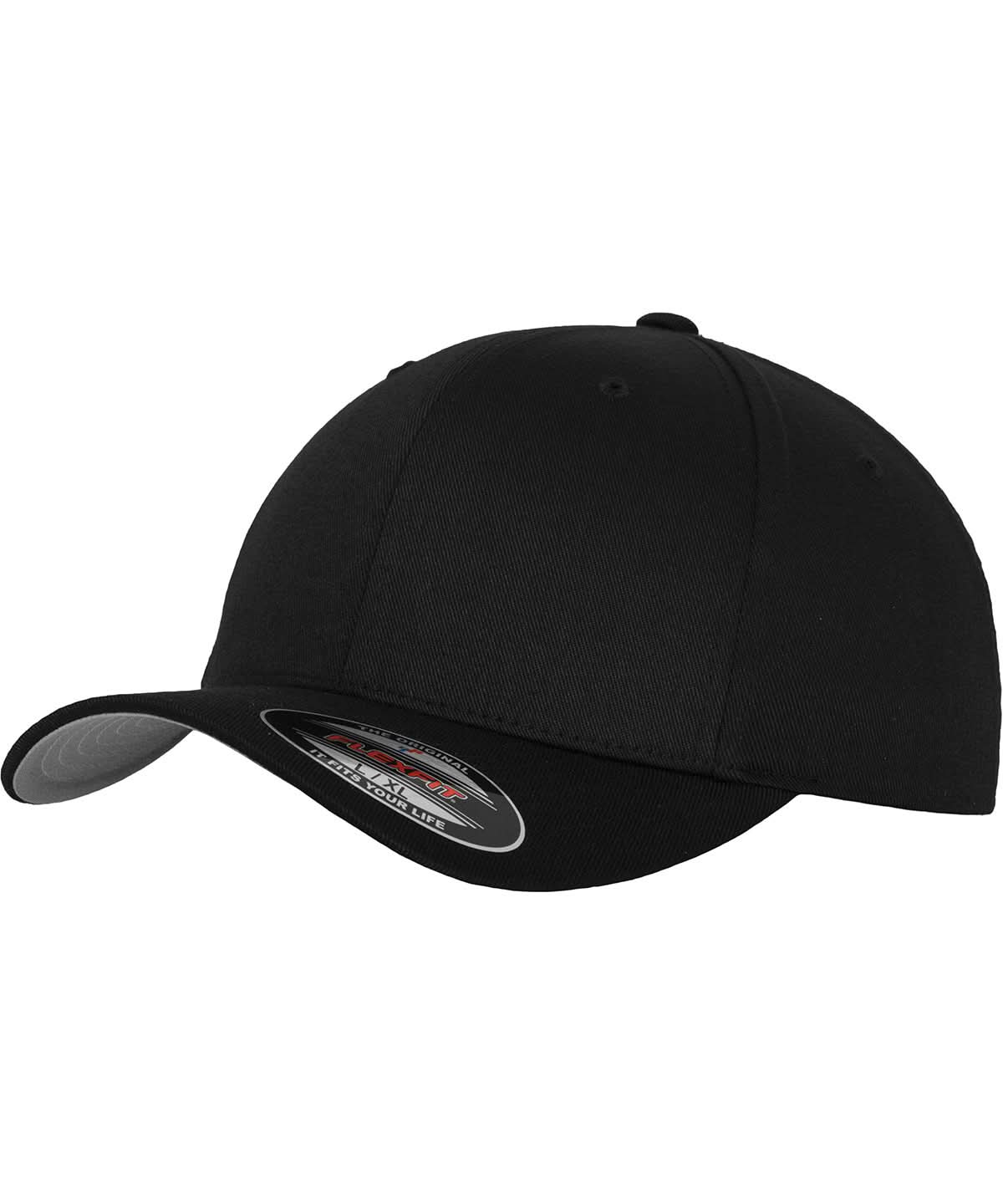 Flexfit By Yupoong Flexfit Fitted Baseball Cap 6277 YP004 - Black - Customisable Caps