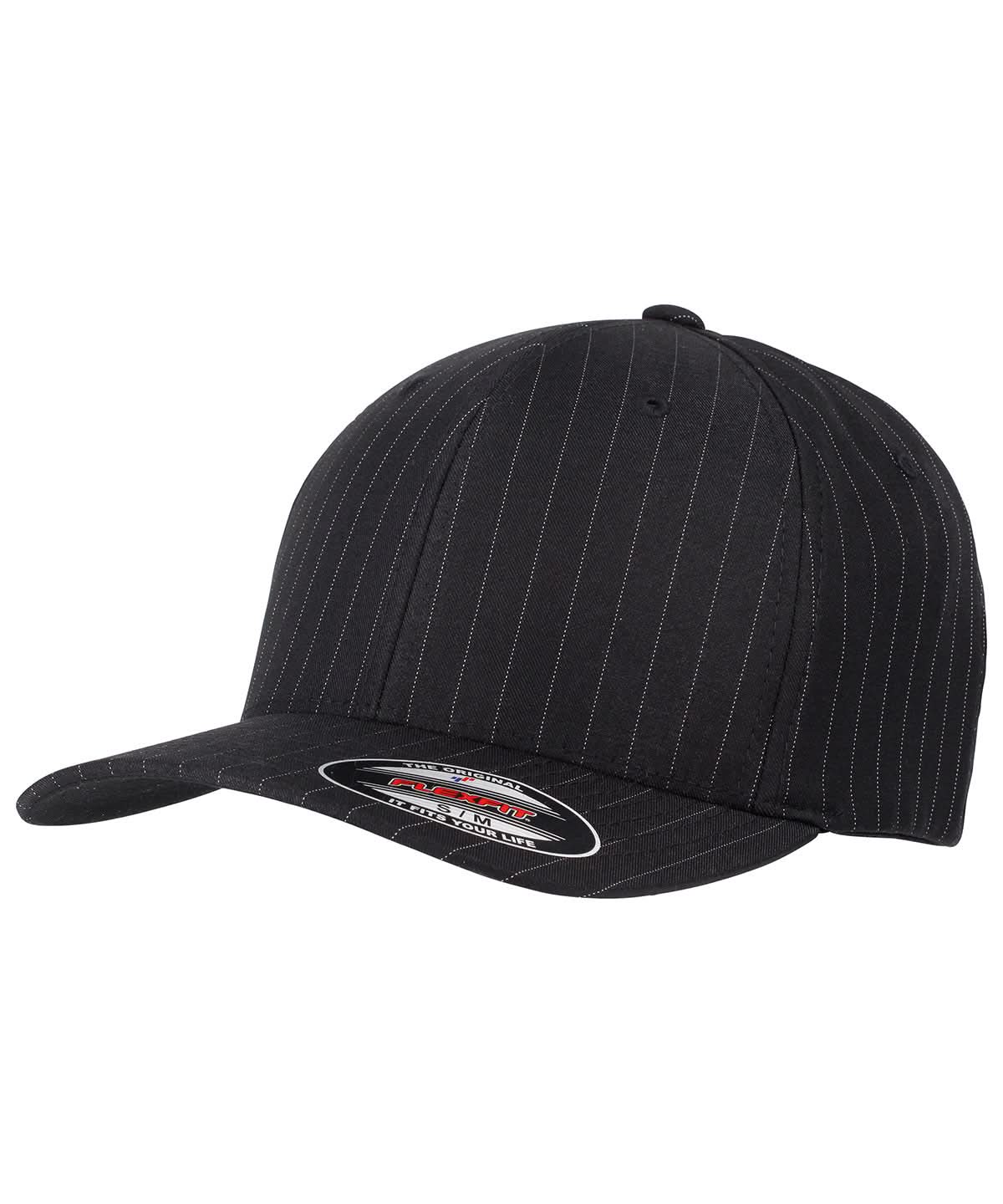 Flexfit By Yupoong Flexfit Pinstripe 6195P YP015 - Black White - Customisable Caps