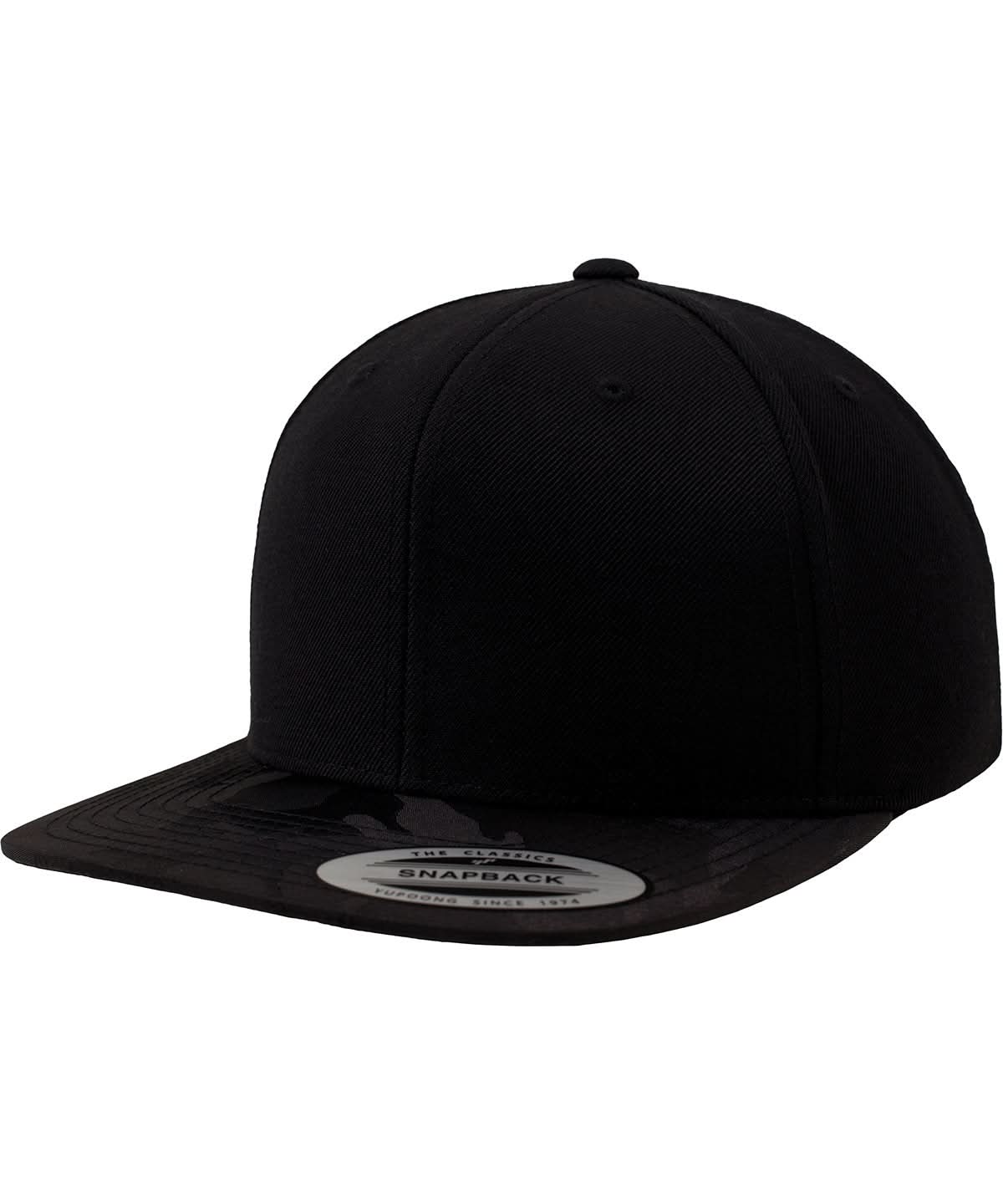 Flexfit By Yupoong Camo Visor Snapback 6089Cv YP025 - Black Camo One size - Customisable Caps