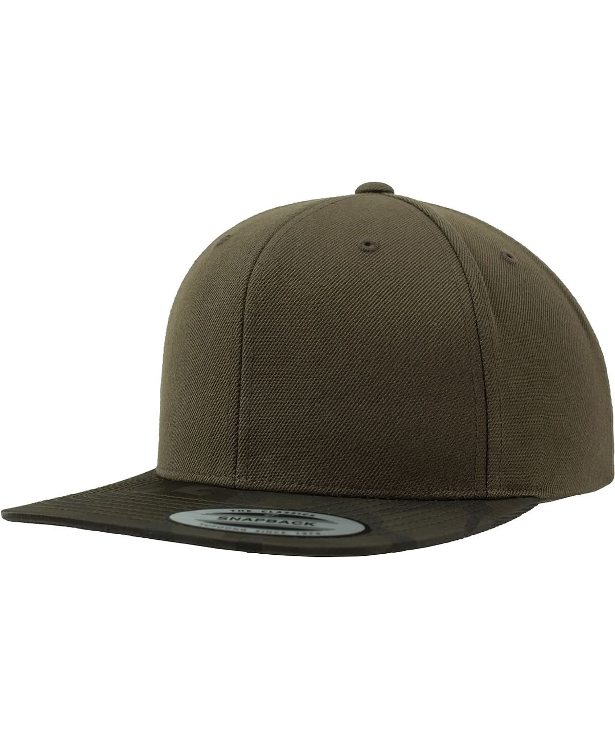 Flexfit By Yupoong Camo Visor Snapback 6089Cv YP025 - Olive Camo One size - Customisable Caps