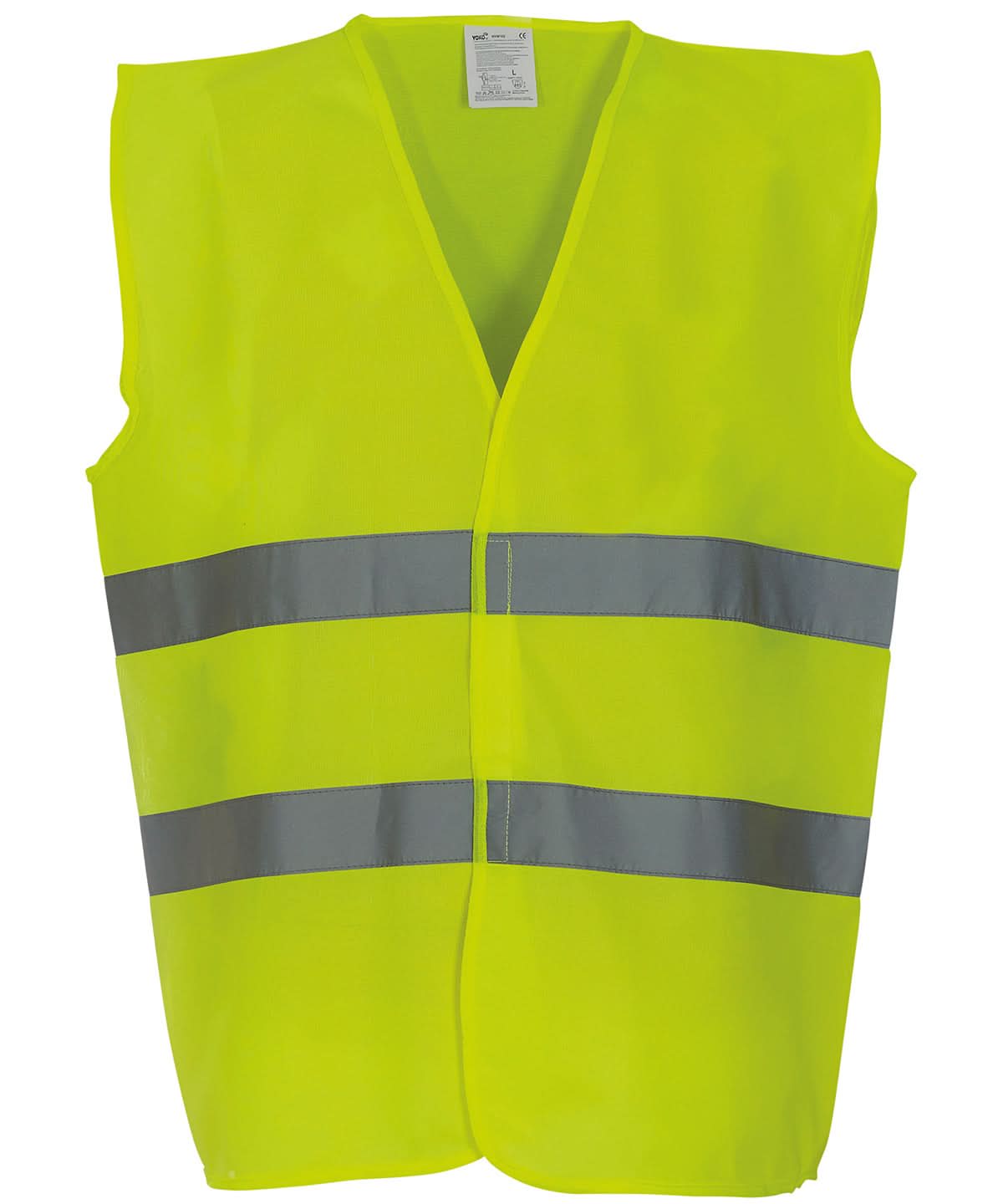 Yoko HV 2 Band Waistcoat Hvw102 YK003 - Yellow - Customisable HV Vest