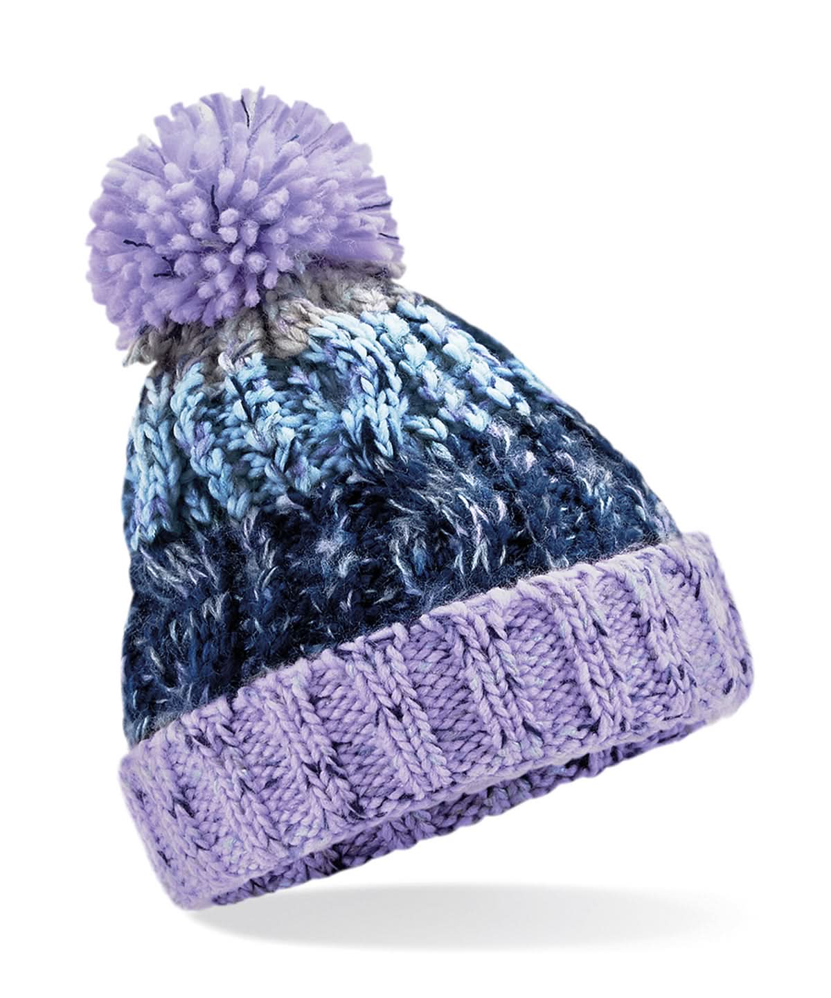 Beechfield Junior corkscrew pom pom beanie B486A - Lavender Fizz - Customisable Beanies