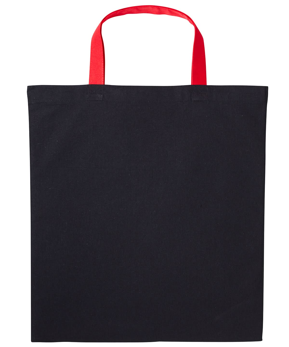 Nutshell Varsity cotton shopper short handle RL130 - Black Fire Red One size - Customisable Bags