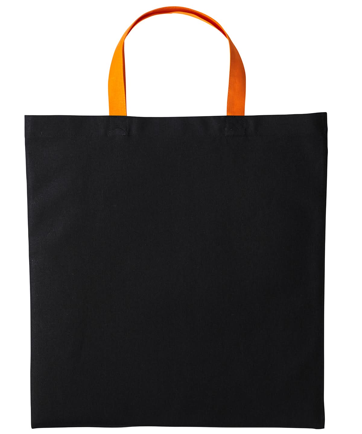 Nutshell Varsity cotton shopper short handle RL130 - Black Orange One size - Customisable Bags