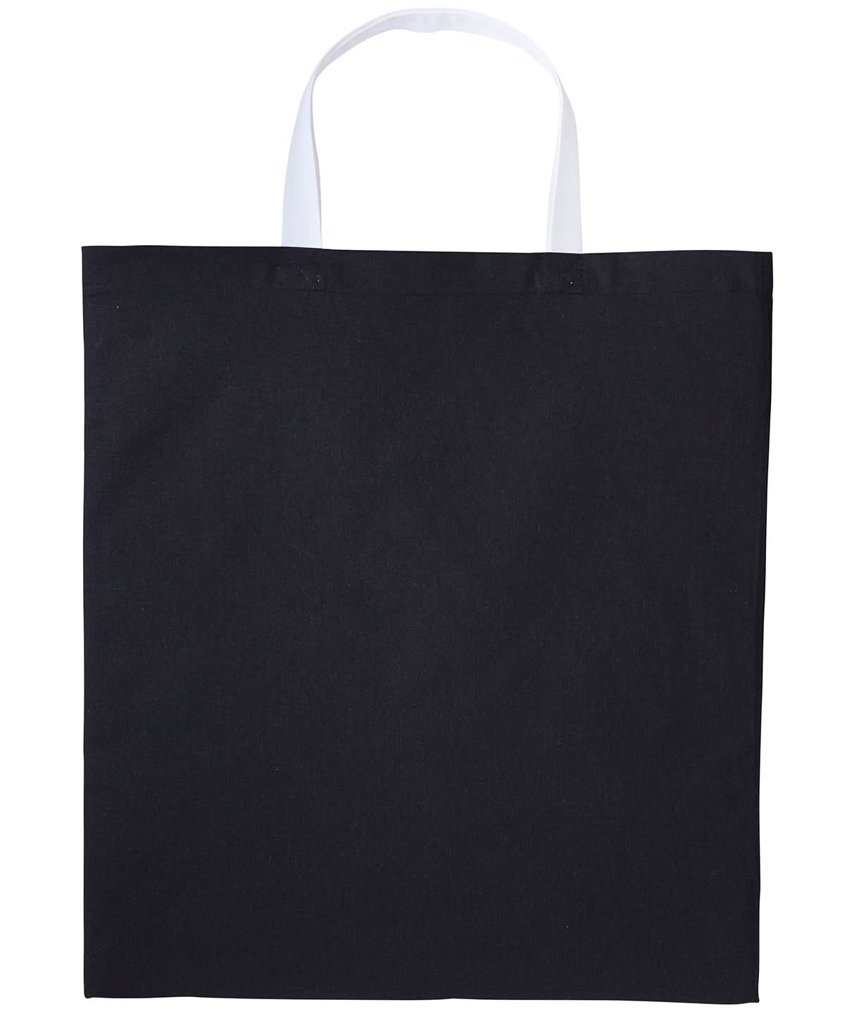 Nutshell Varsity cotton shopper short handle RL130 - Black White One size - Customisable Bags