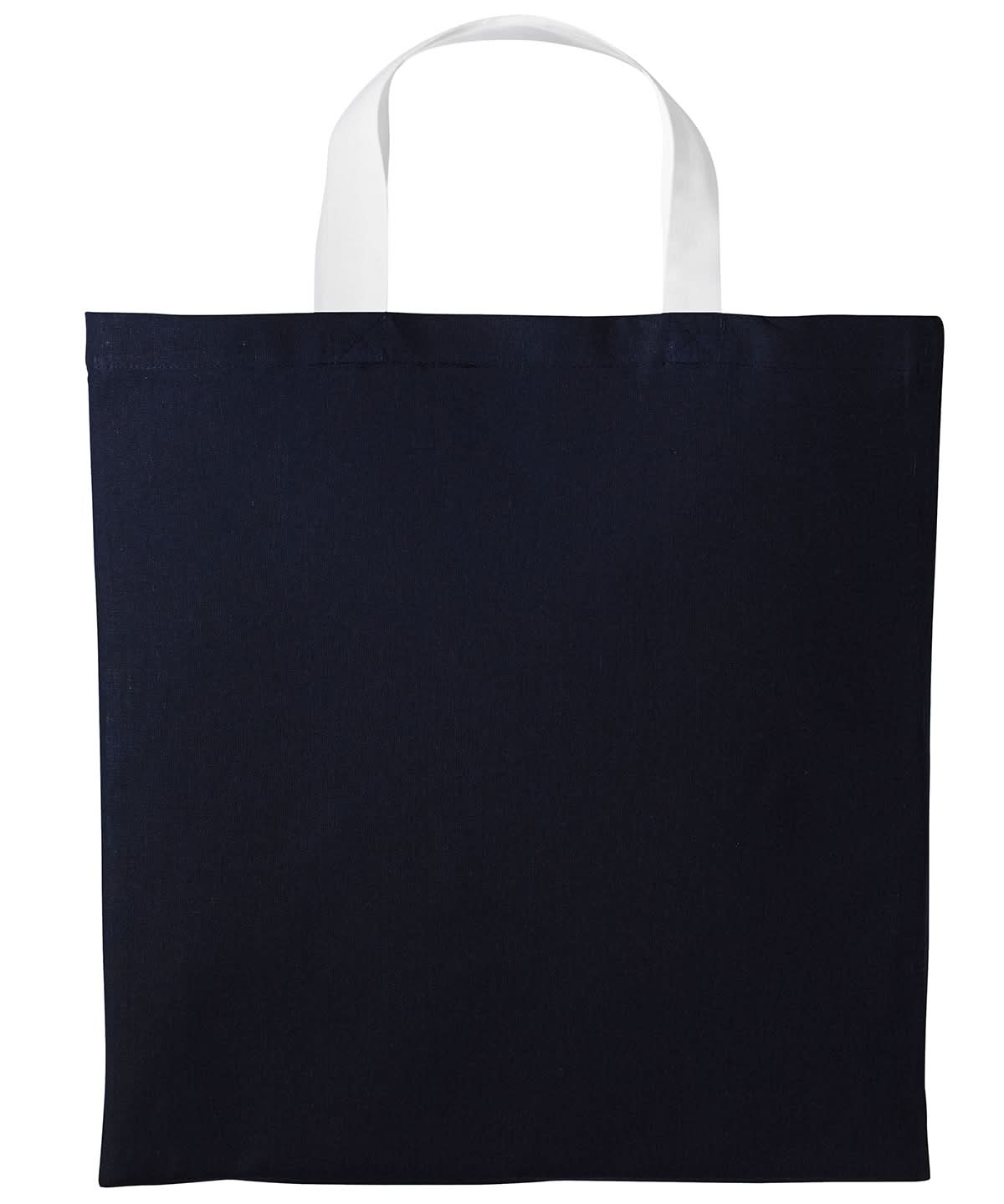 Nutshell Varsity cotton shopper short handle RL130 - Oxford Navy White One size - Customisable Bags