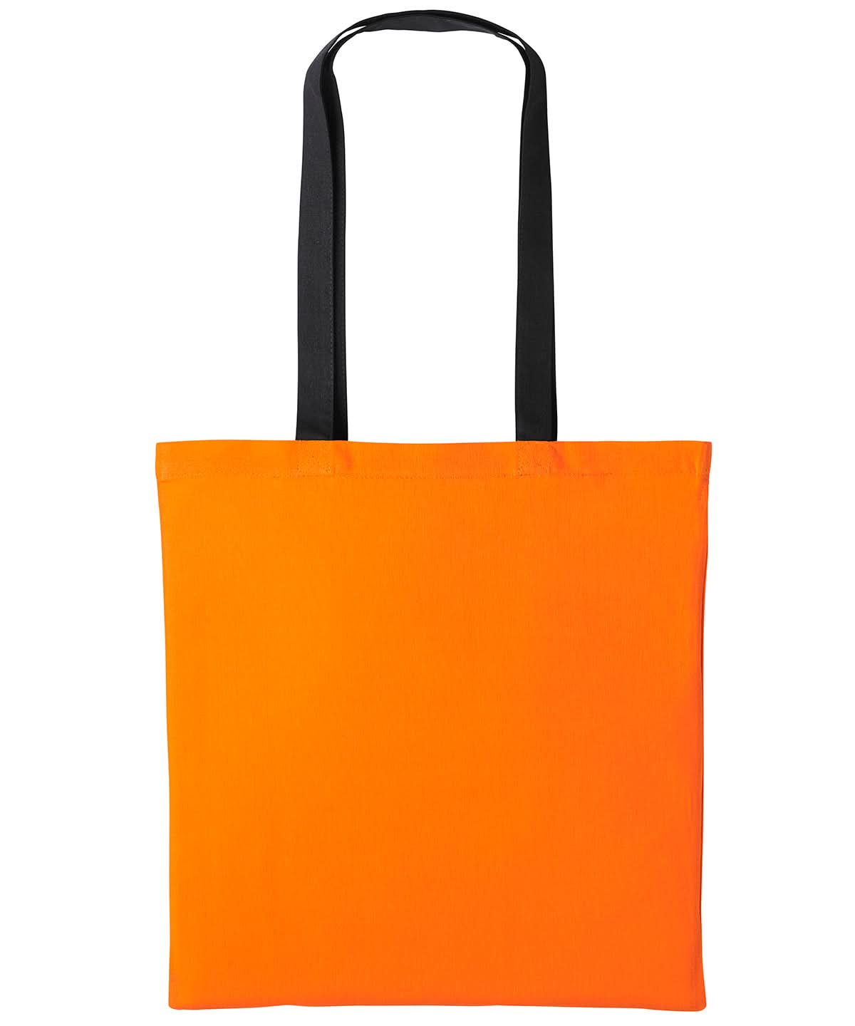 Nutshell Varsity cotton shopper long handle RL150 - Orange Black One size - Customisable Bags