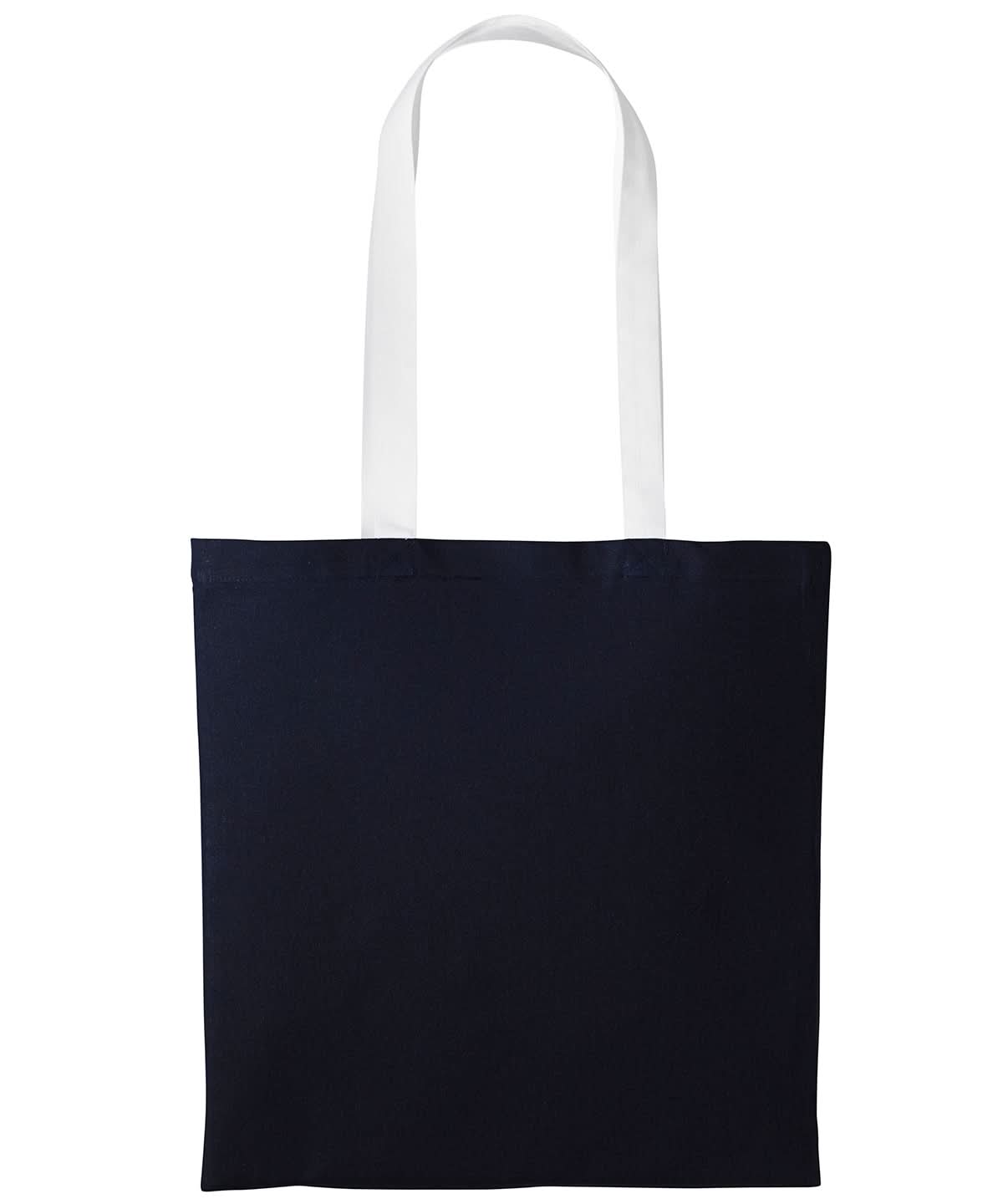 Nutshell Varsity cotton shopper long handle RL150 - Oxford Navy White One size - Customisable Bags