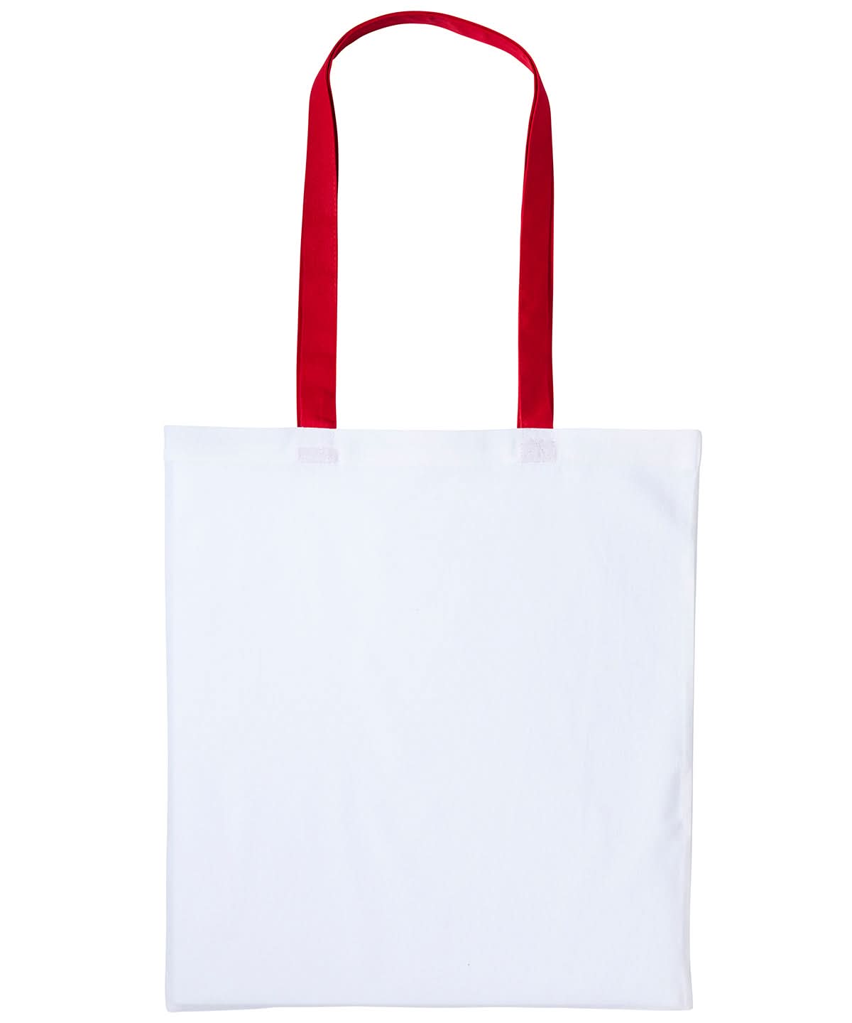 Nutshell Varsity cotton shopper long handle RL150 - White Red One size - Customisable Bags