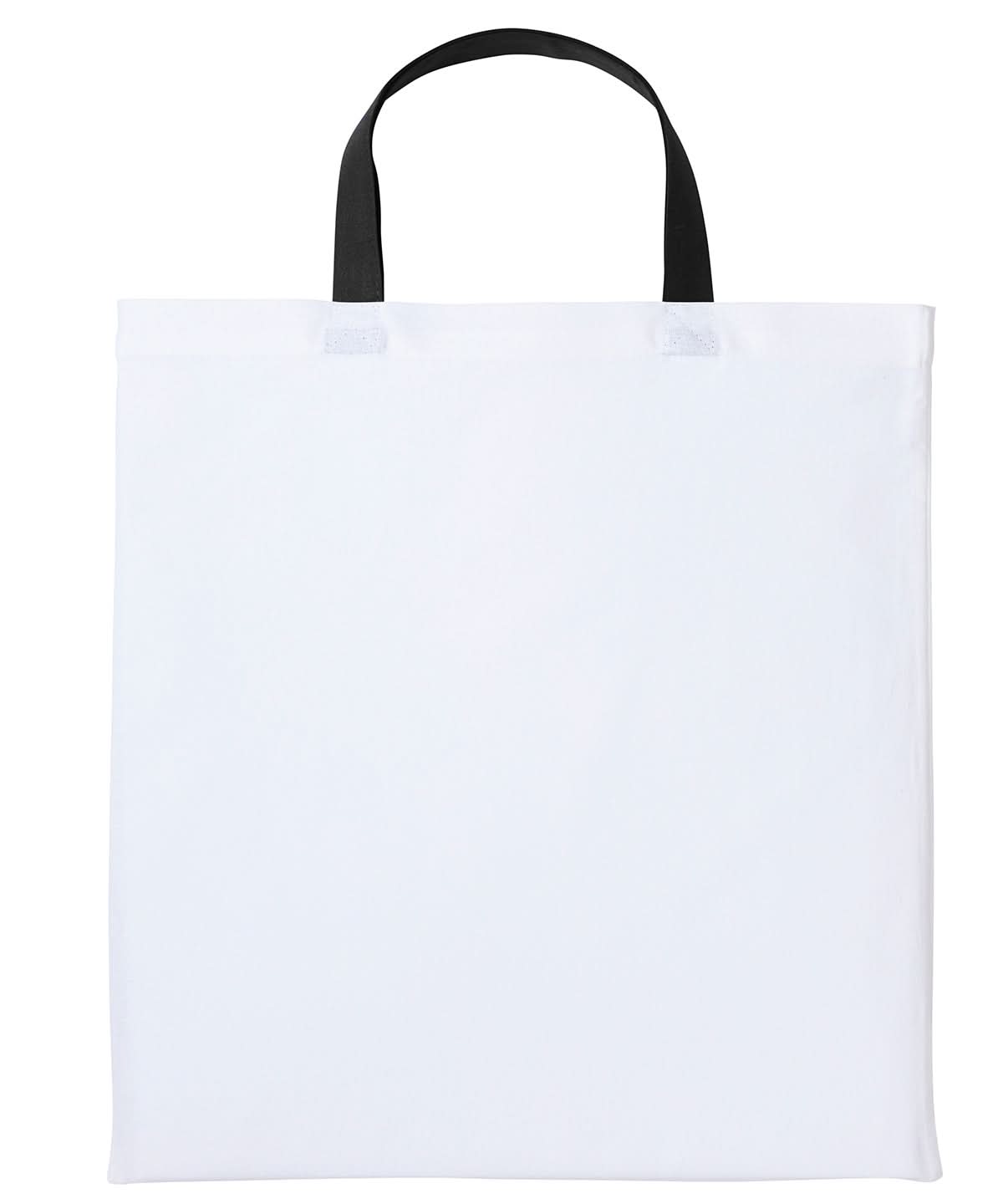 Nutshell Varsity cotton shopper short handle RL130 - White Black One size - Customisable Bags