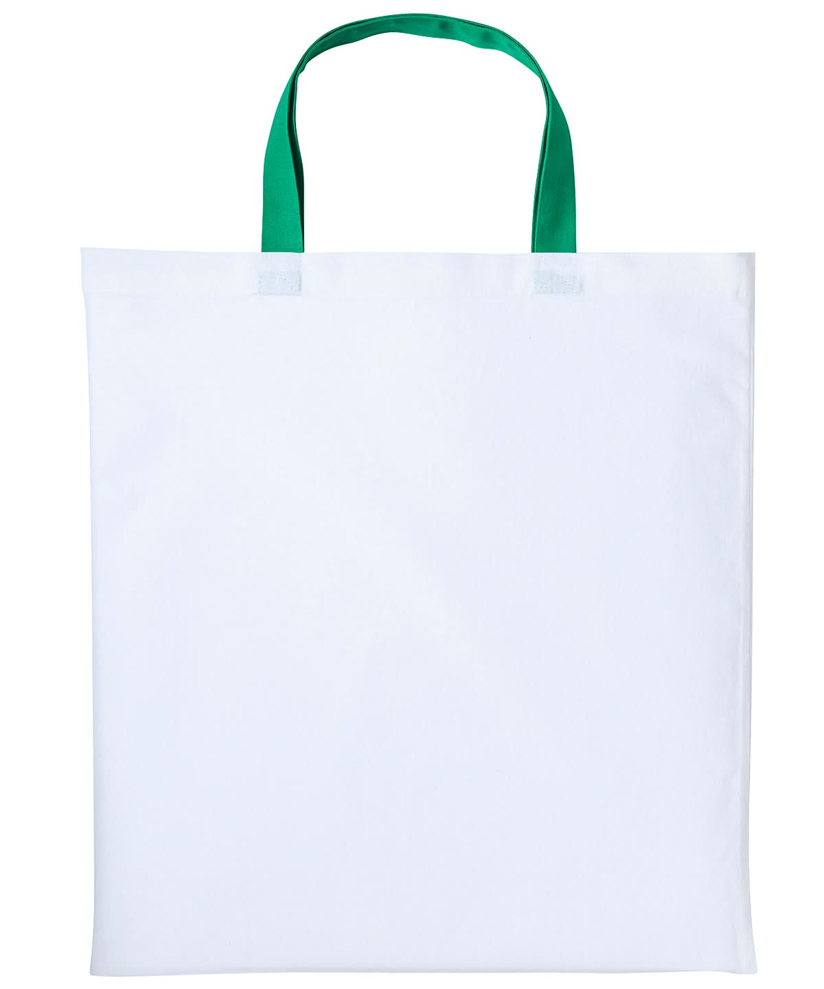 Nutshell Varsity cotton shopper short handle RL130 - White Kelly Green One size - Customisable Bags
