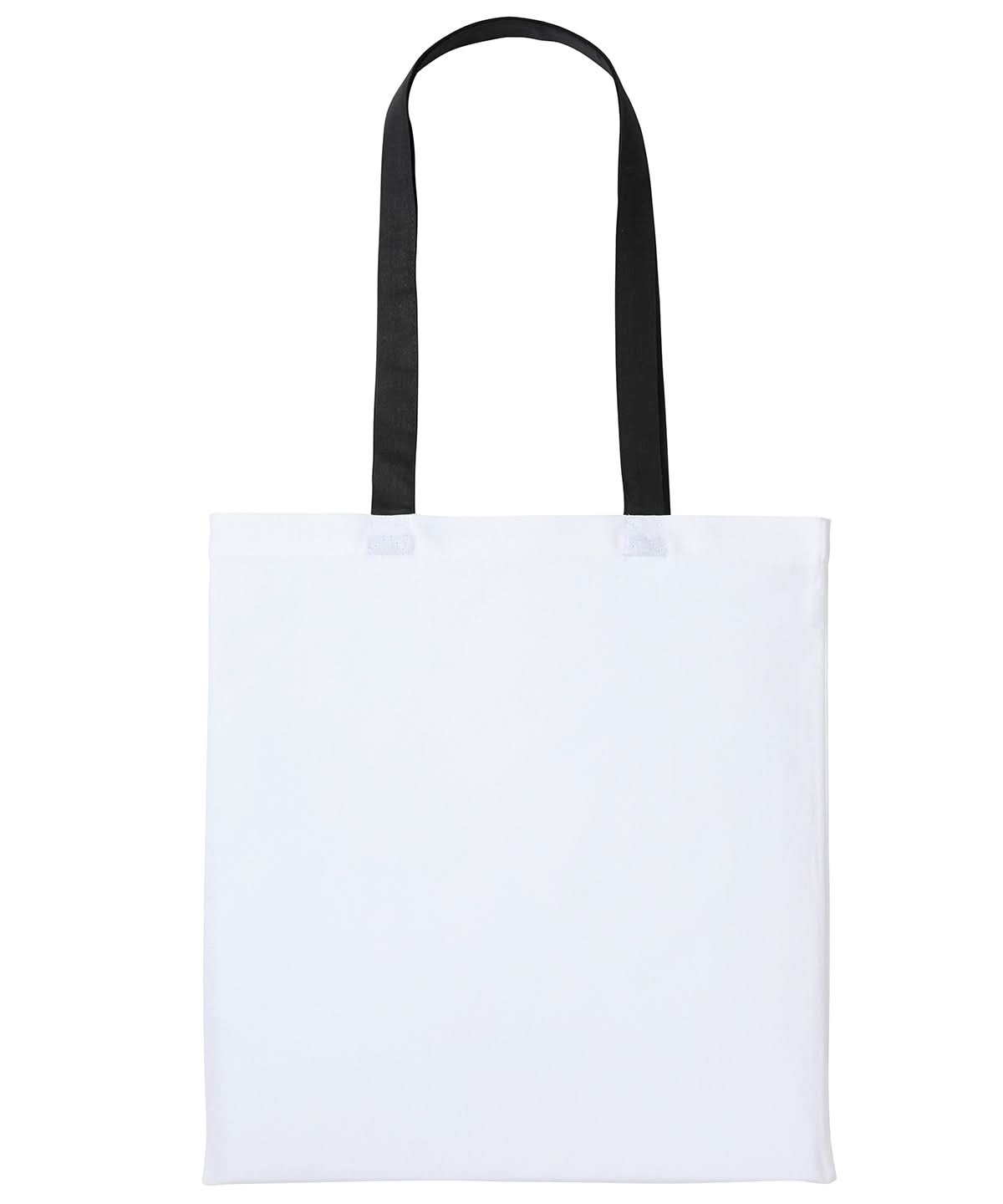 Nutshell Varsity cotton shopper long handle RL150 - White Black One size - Customisable Bags