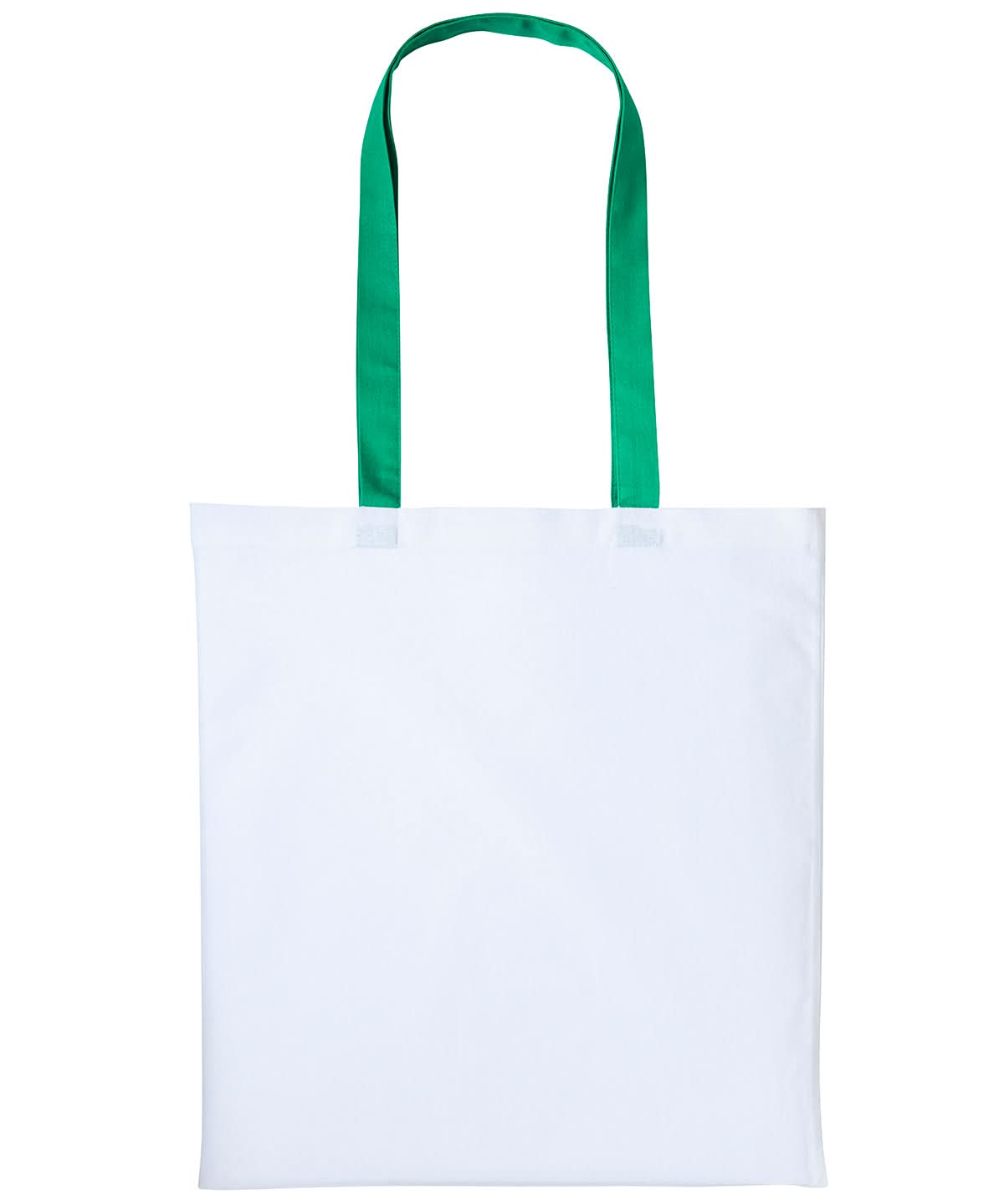 Nutshell Varsity cotton shopper long handle RL150 - White Kelly Green One size - Customisable Bags