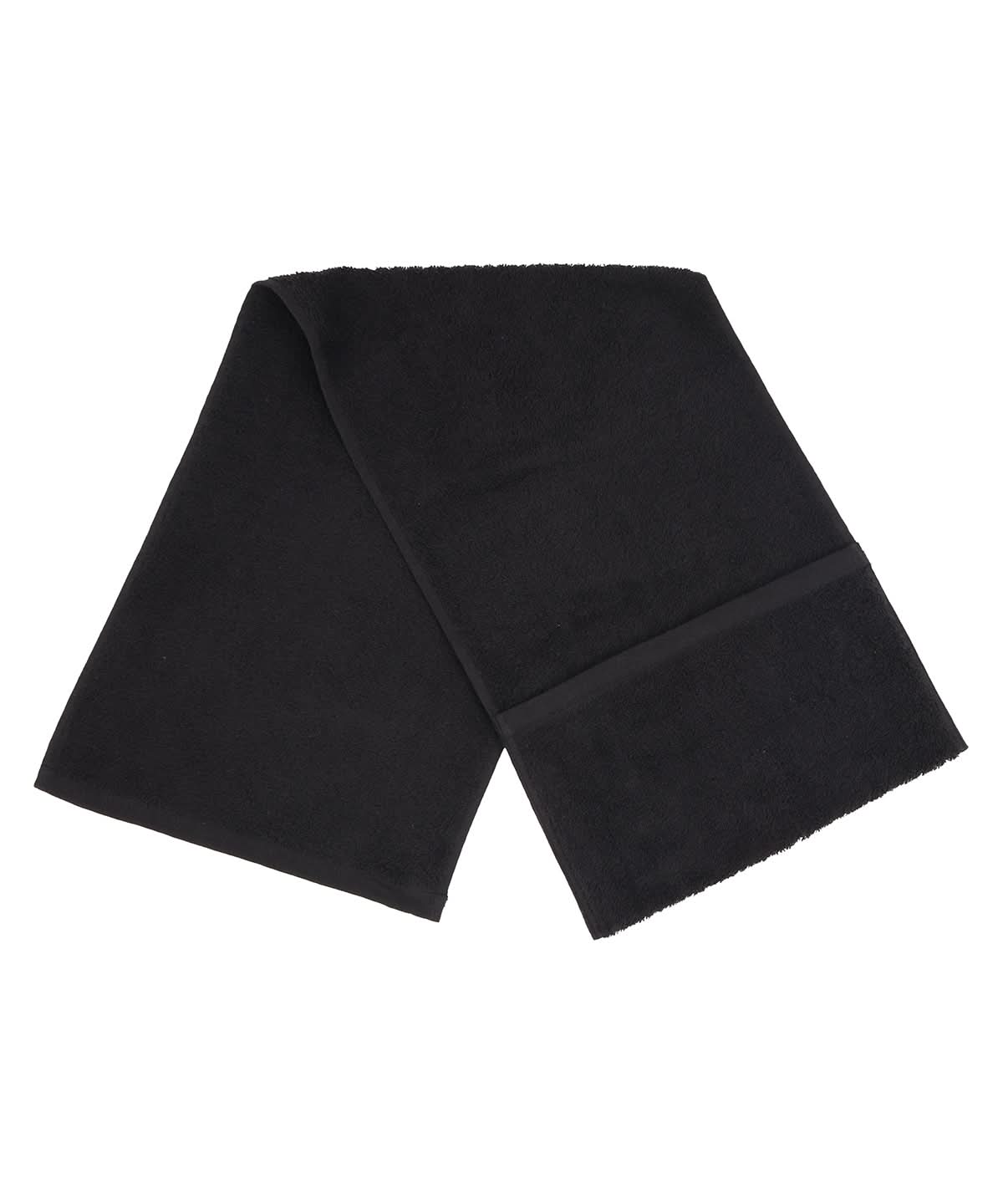 Towel City Luxury range pocket gym towel TC007 - Black One size - Customisable Towels